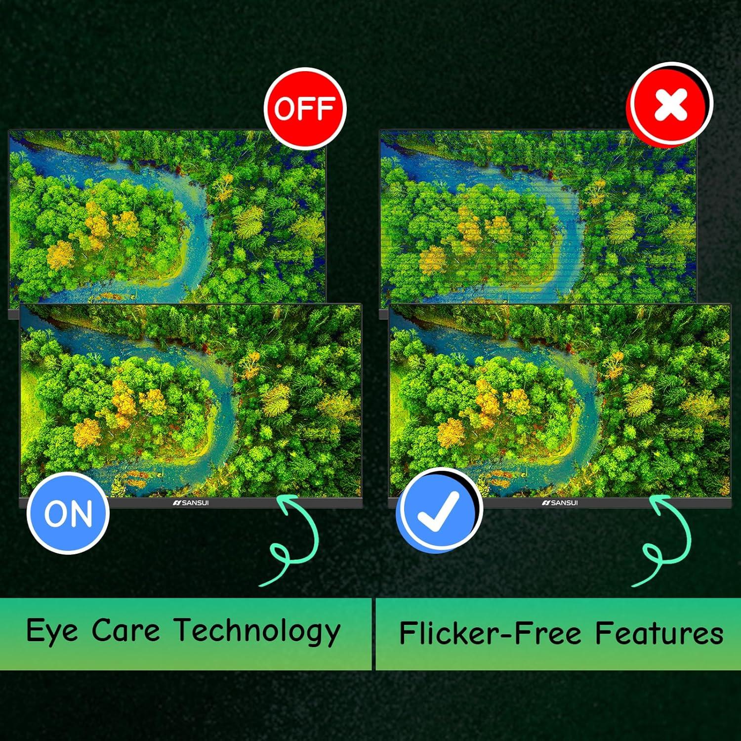 Monitor SANSUI 24" IPS Cuidado de los Ojos 1080P HDMI VGA