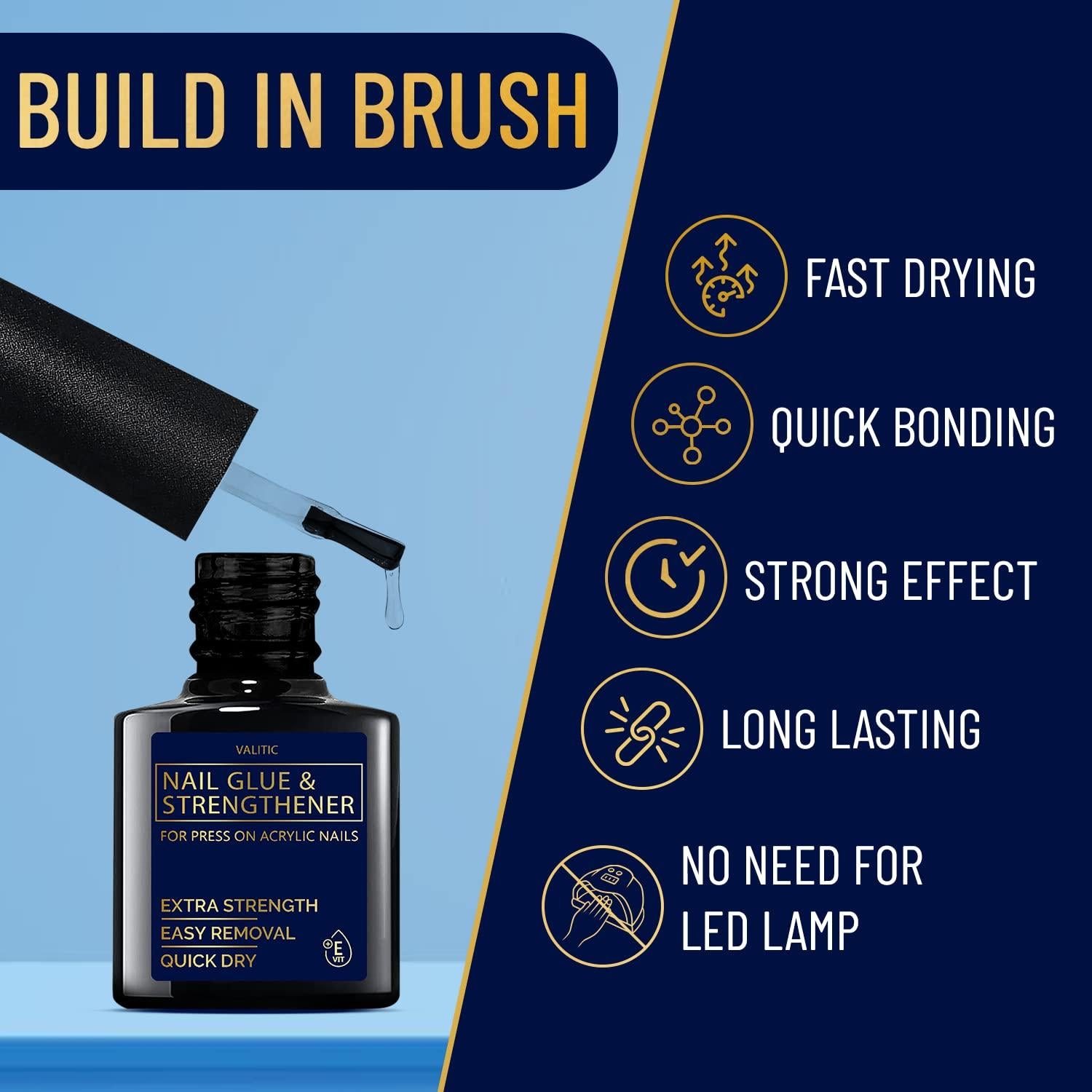 Pegamento para Uñas VALITIC 9.76 ml - Secado Rápido y Fortalecedor