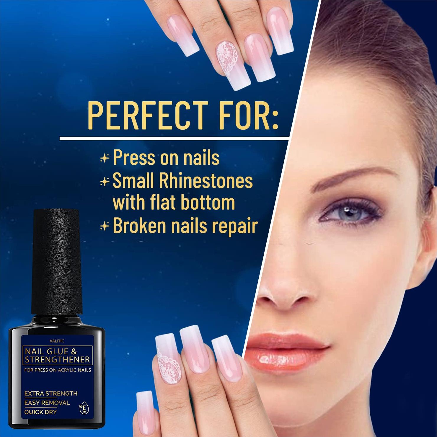 Pegamento para Uñas VALITIC 9.76 ml - Secado Rápido y Fortalecedor