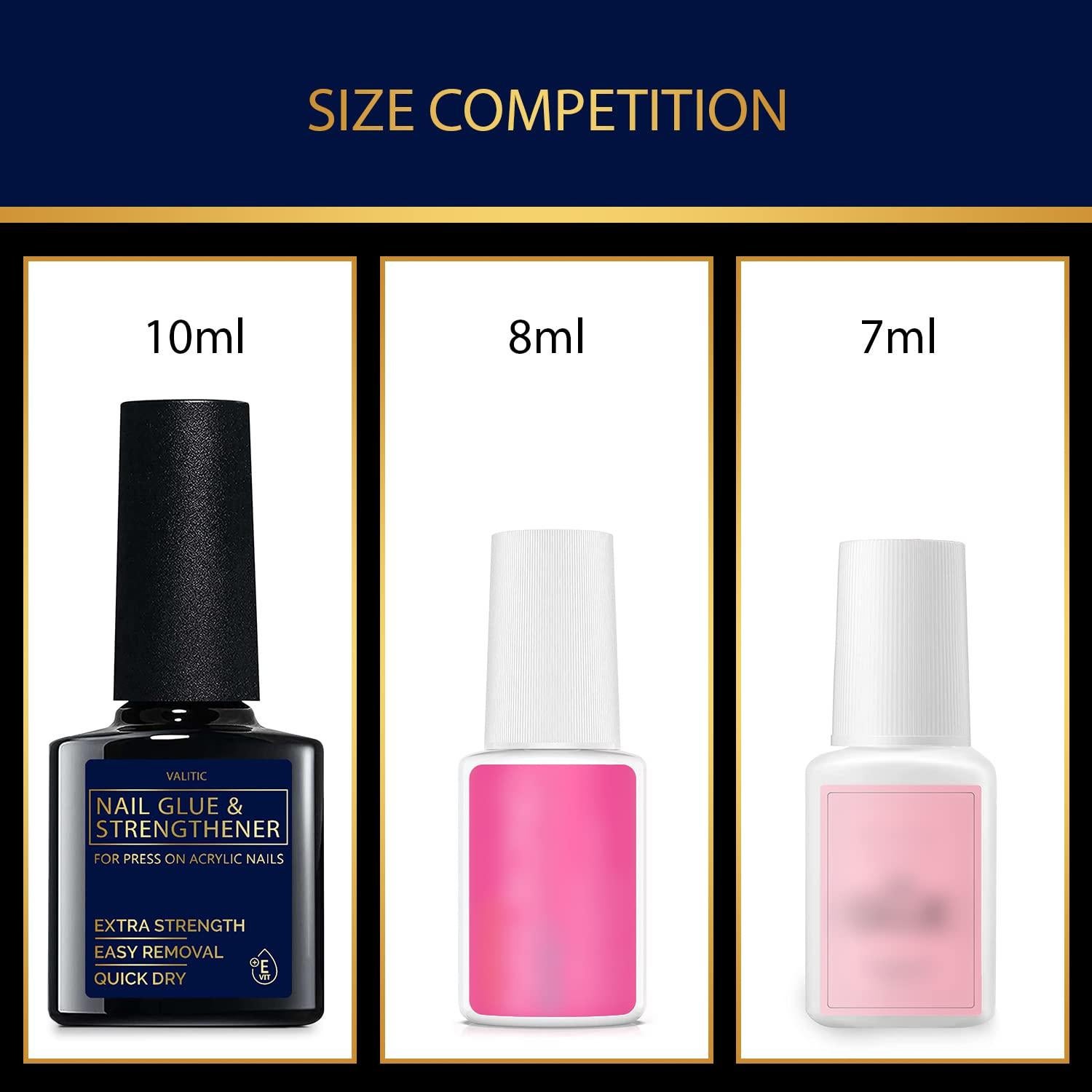 Pegamento para Uñas VALITIC 9.76 ml - Secado Rápido y Fortalecedor