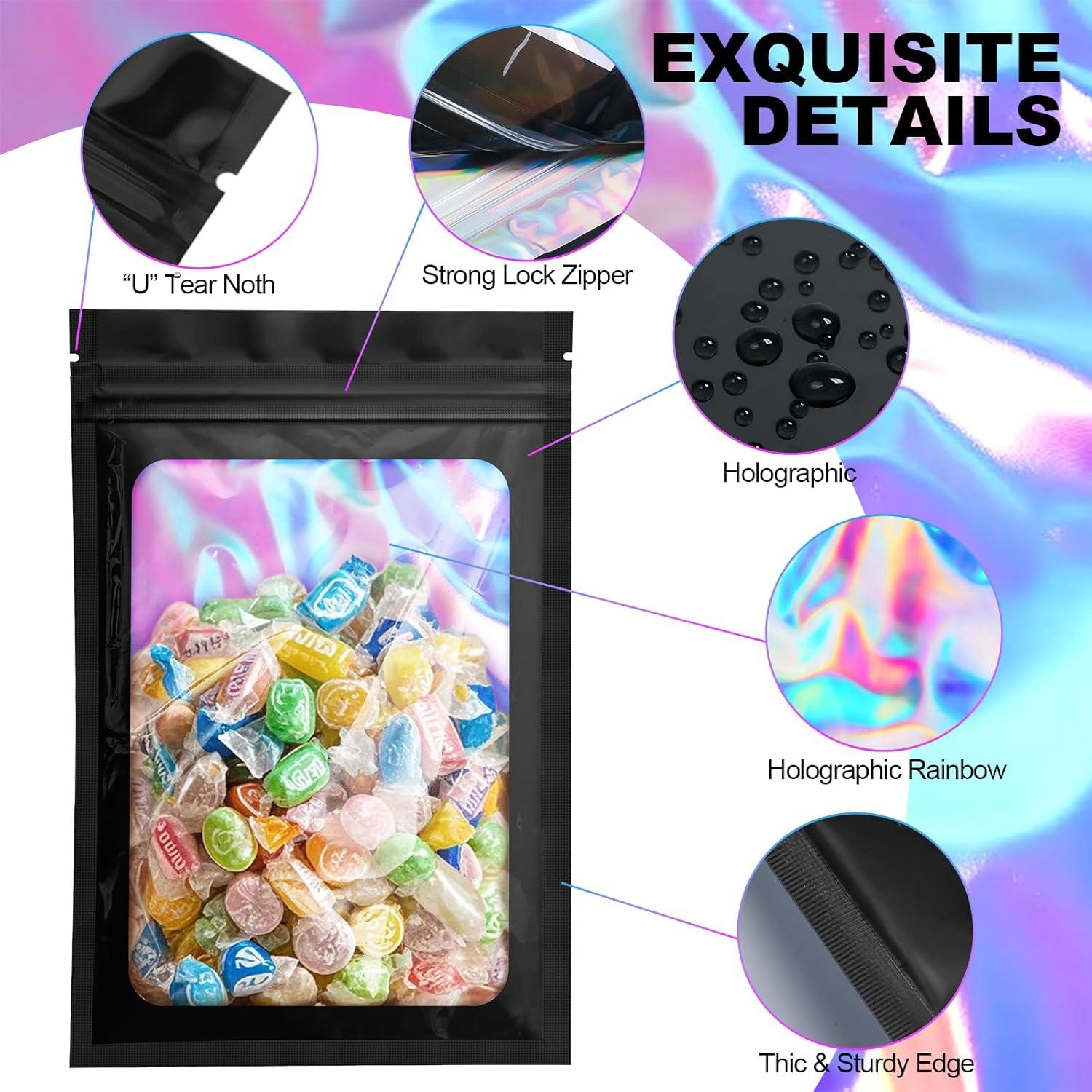 Paquete de 100 Bolsas Mylar NIKUY 7.11 x 10.16 cm Reutilizables