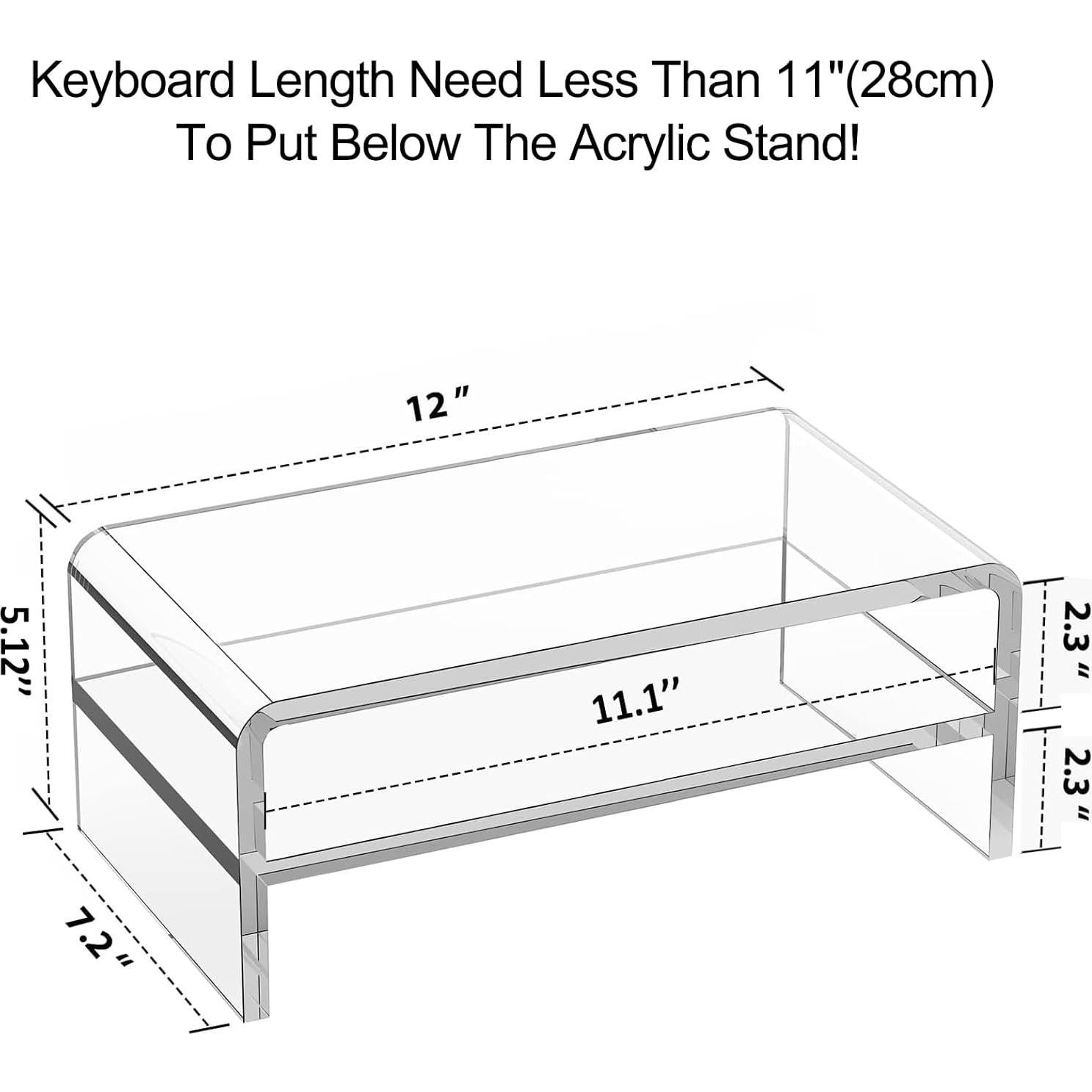 Soporte de Monitor Acrílico Egchi 2 Niveles 30.48x18.29 cm