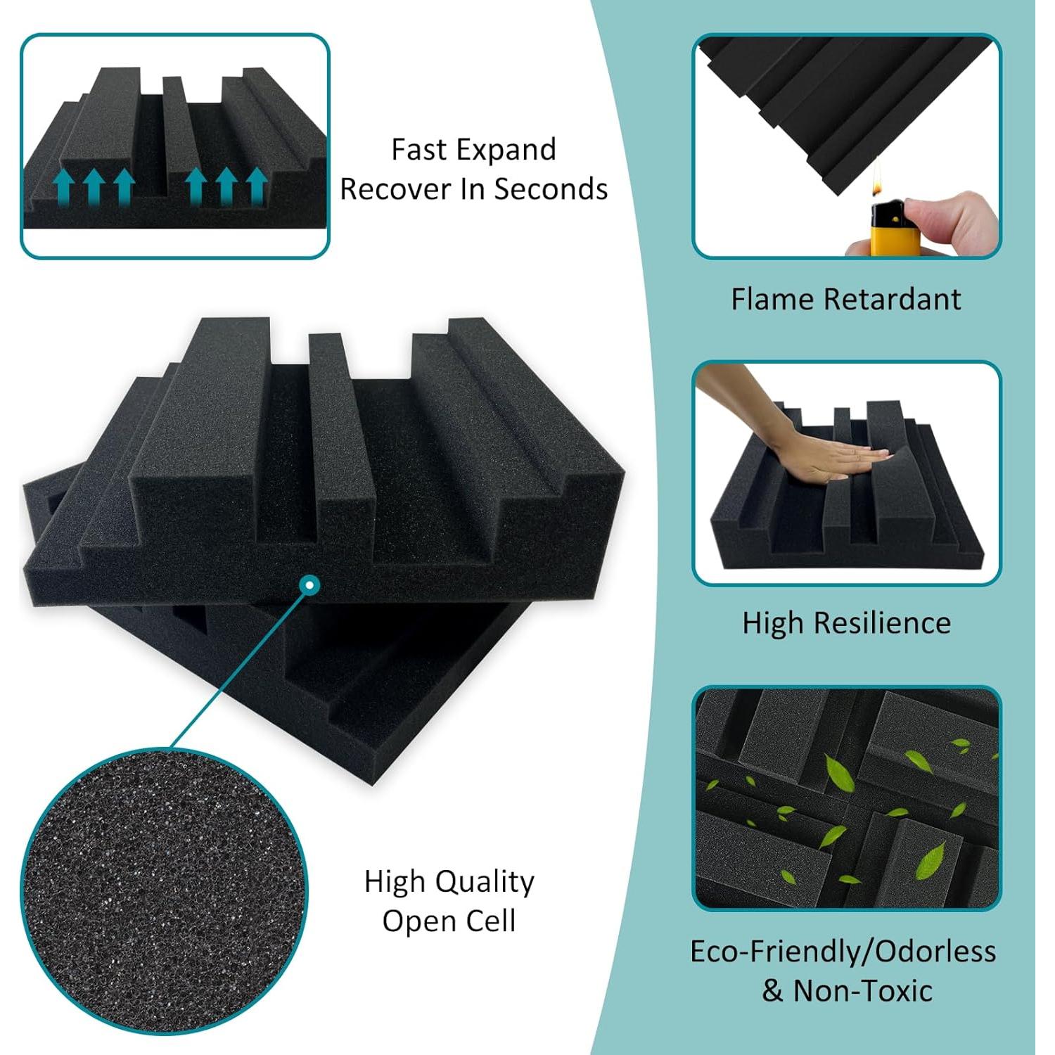 Paneles Acústicos TroyStudio 8 Pcs 30.48x30.48 cm Absorbentes