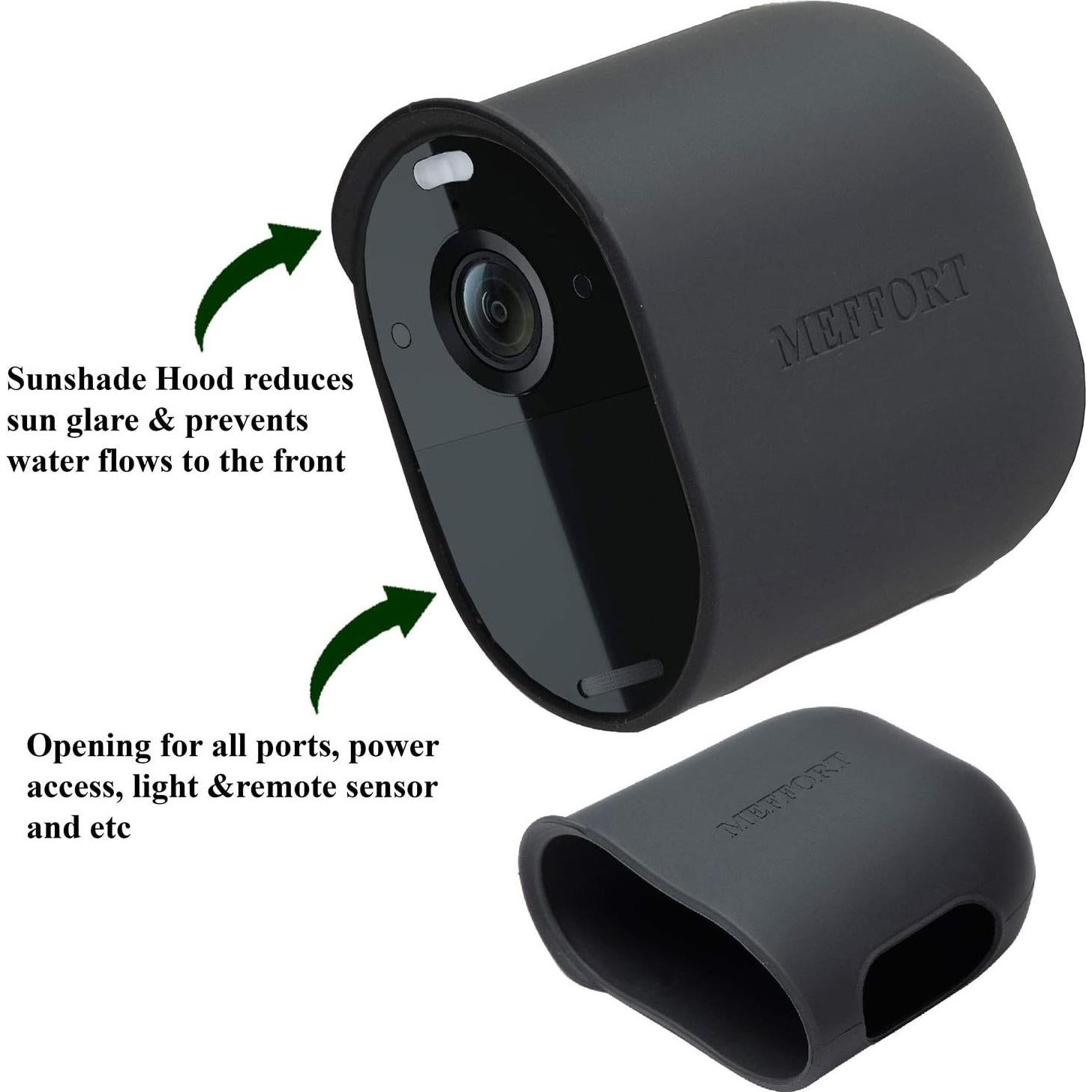 Funda de silicona Meffort Inc para cámara Arlo Essential - Negro