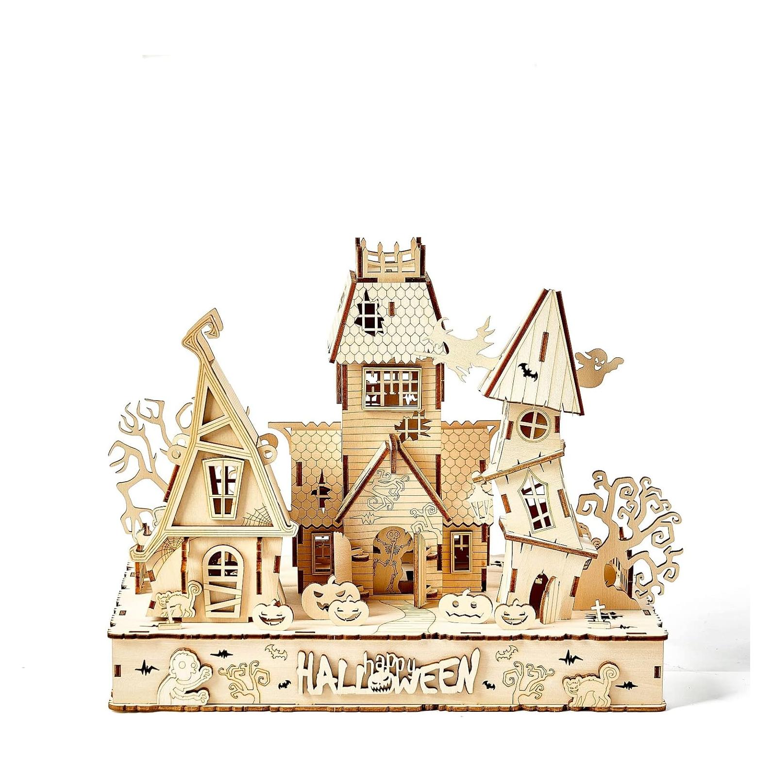 Rompecabezas 3D Casa de Halloween Bennama con Tira LED
