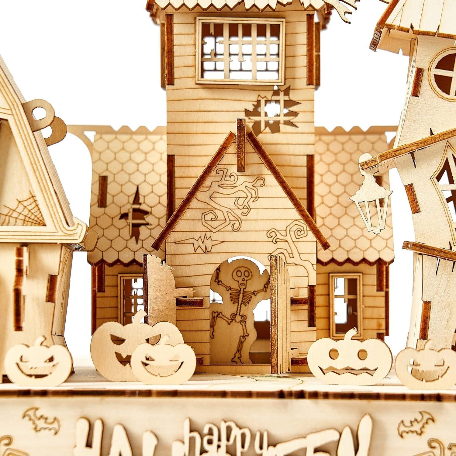 Rompecabezas 3D Casa de Halloween Bennama con Tira LED