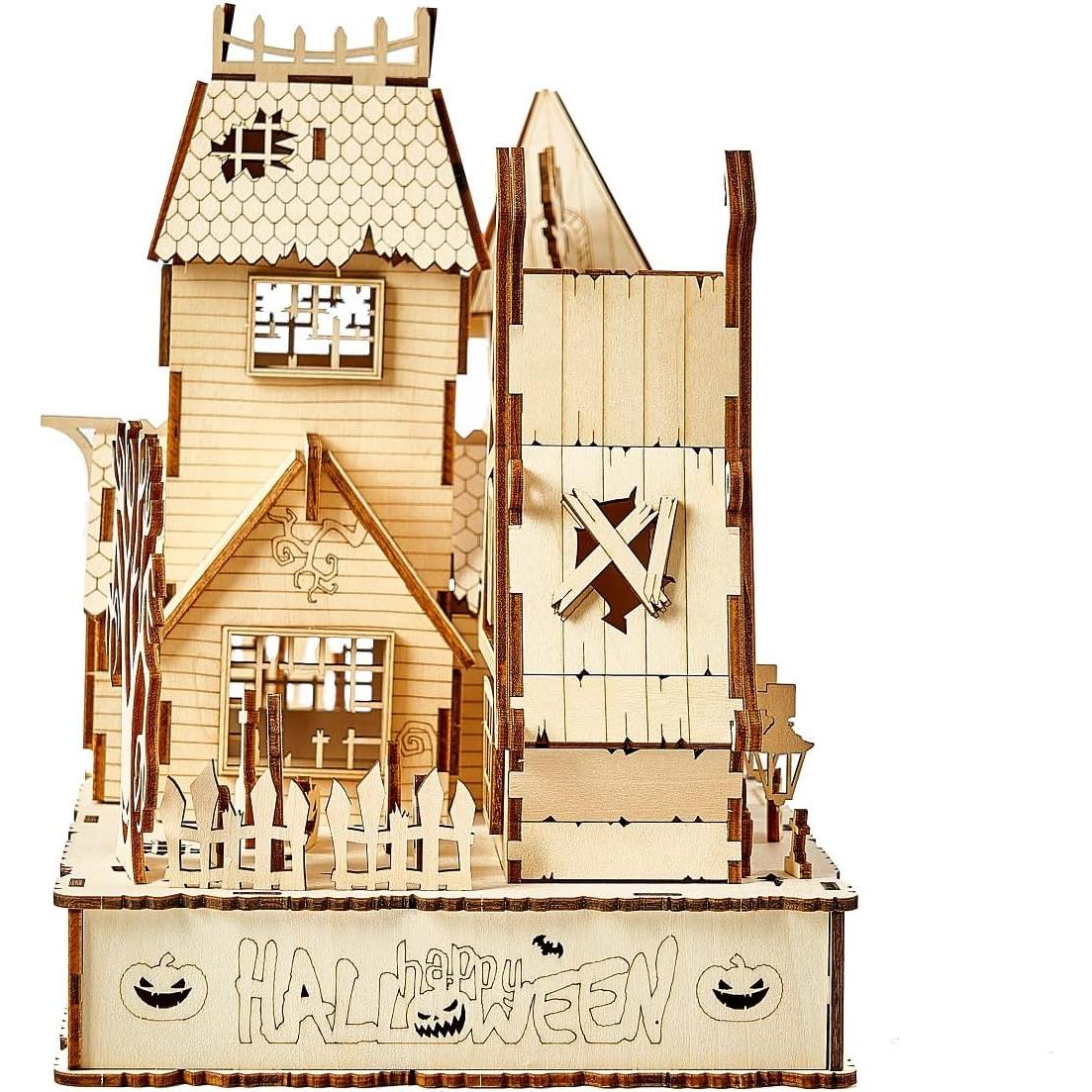 Rompecabezas 3D Casa de Halloween Bennama con Tira LED