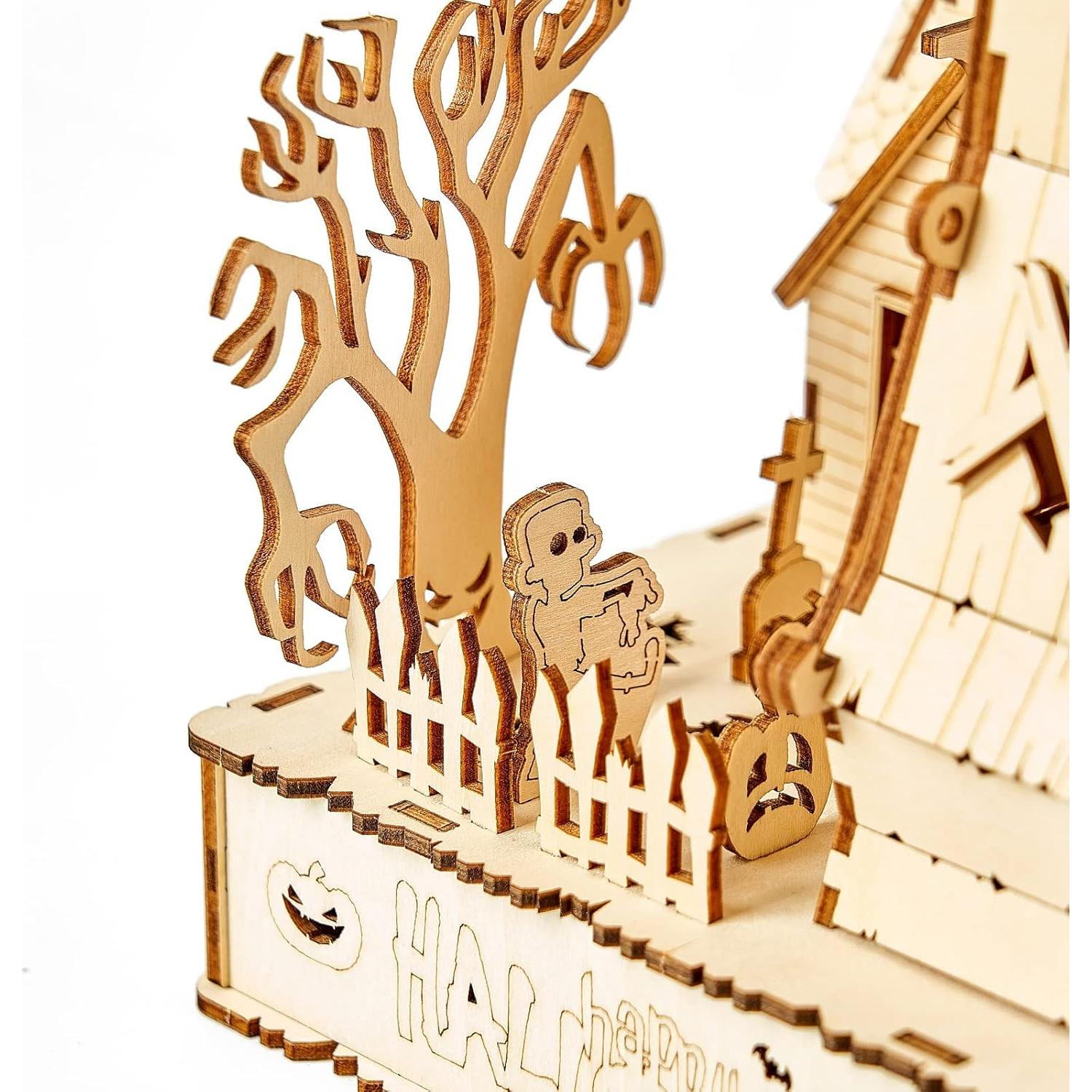 Rompecabezas 3D Casa de Halloween Bennama con Tira LED