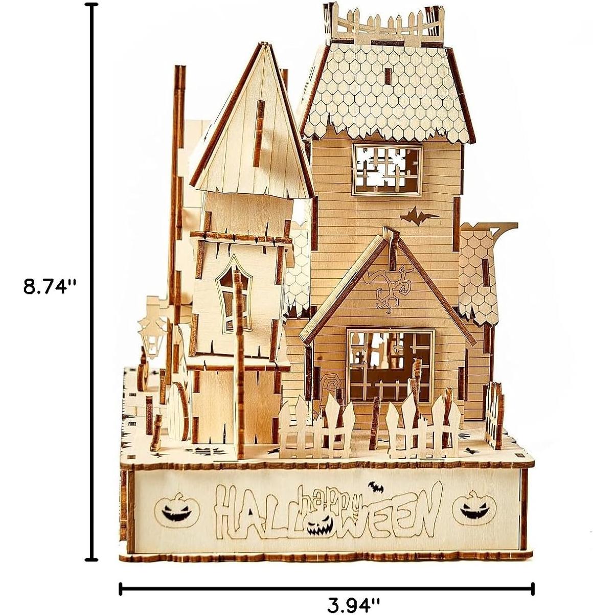 Rompecabezas 3D Casa de Halloween Bennama con Tira LED