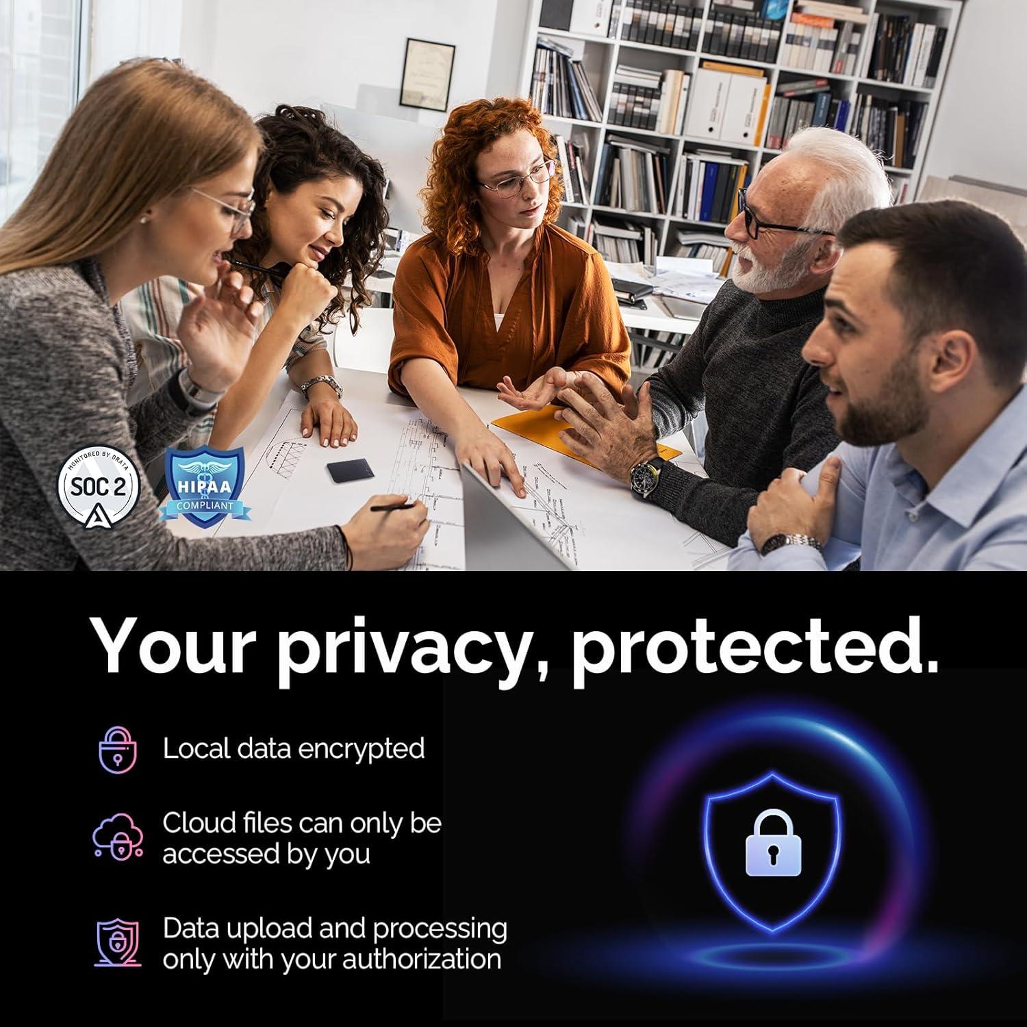 AI Voice Recorder, PLAUD Note Voice Recorder w/Case, App Control, Transcribe & Summarize with AI Technology, Support 112 Languages, 64GB Memory, Audio Recorder for Lectures, Meetings, Calls, Silver