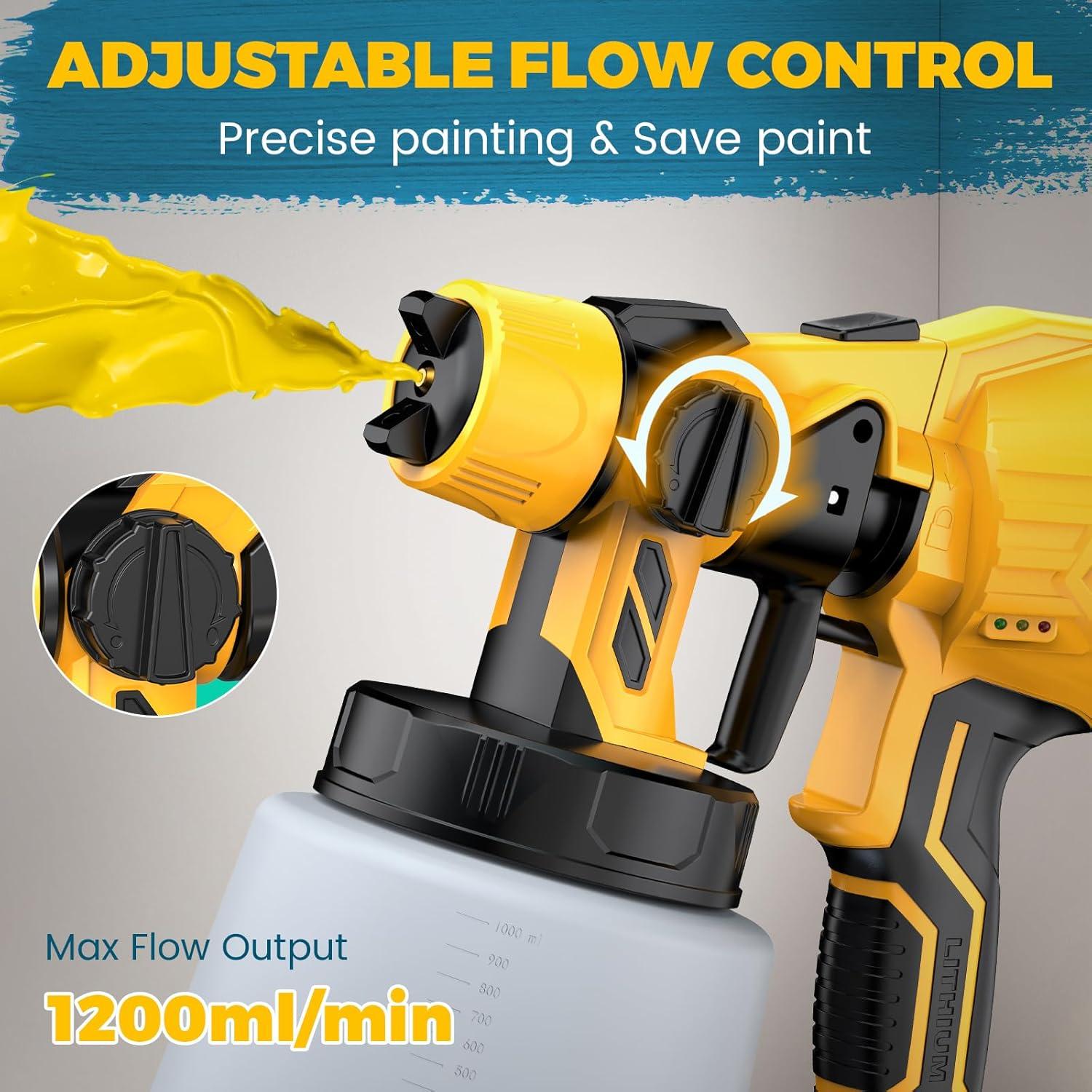 Pulverizador de pintura inalámbrico DEJUNPIOOL 1000ml 2 baterías