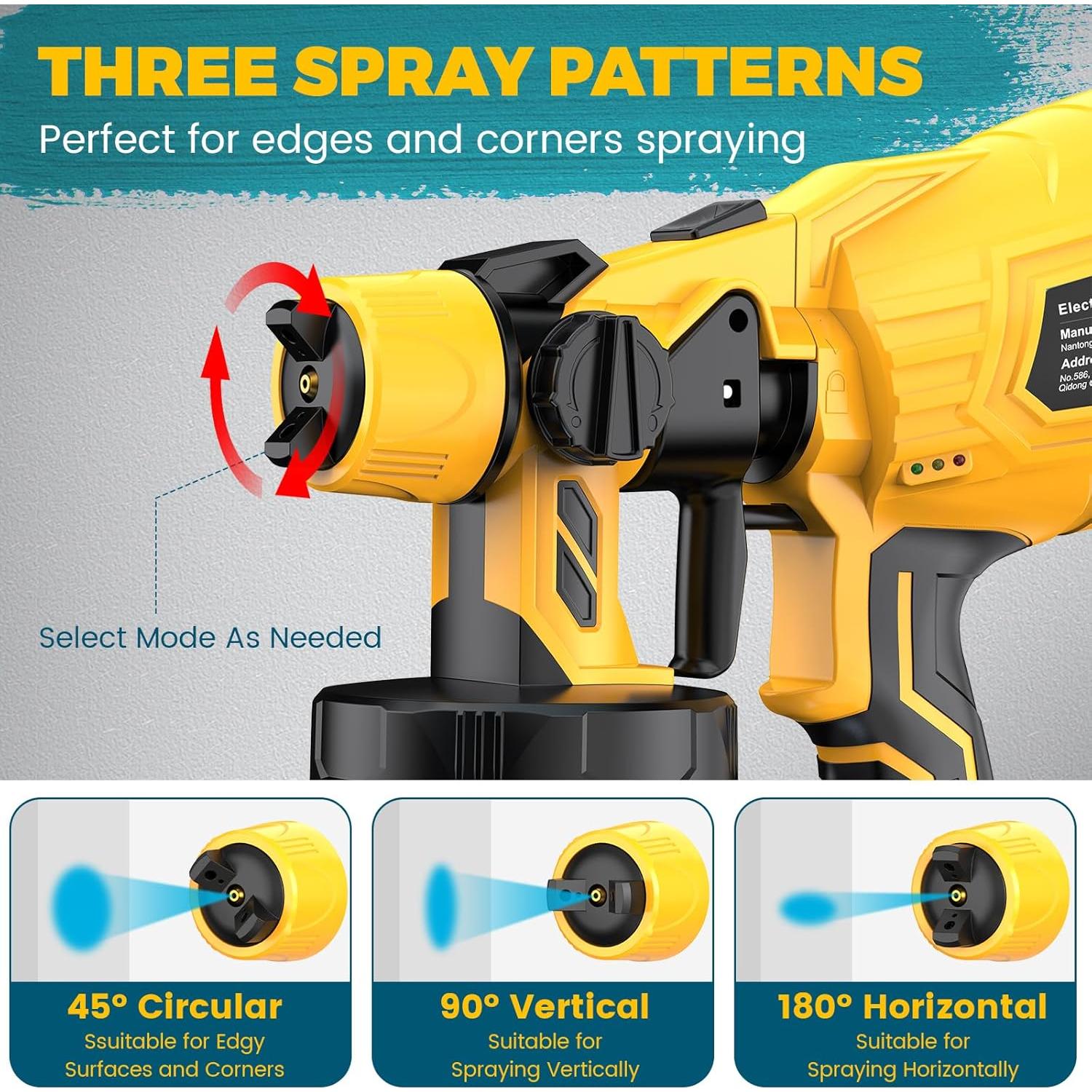 Pulverizador de pintura inalámbrico DEJUNPIOOL 1000ml 2 baterías