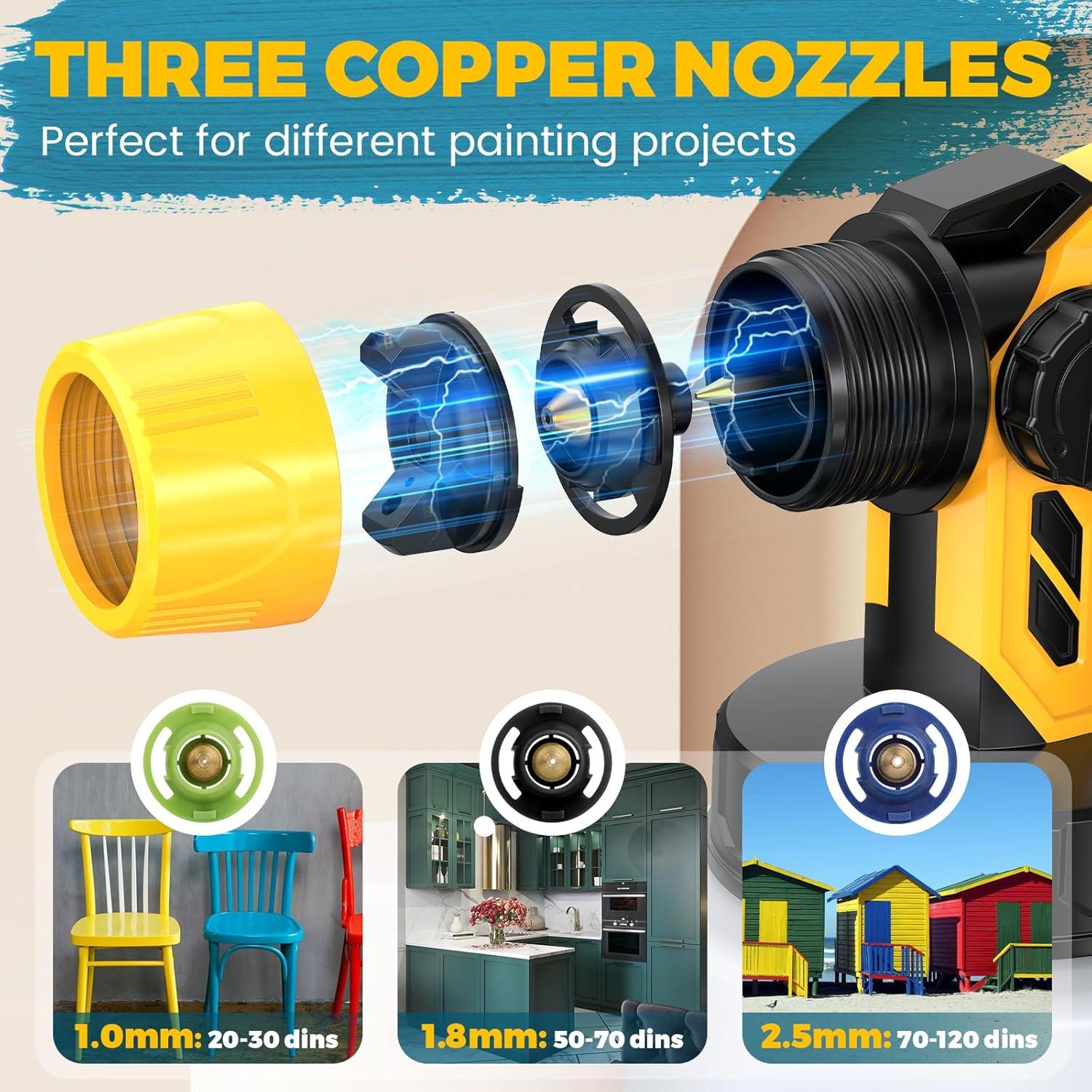 Pulverizador de pintura inalámbrico DEJUNPIOOL 1000ml 2 baterías