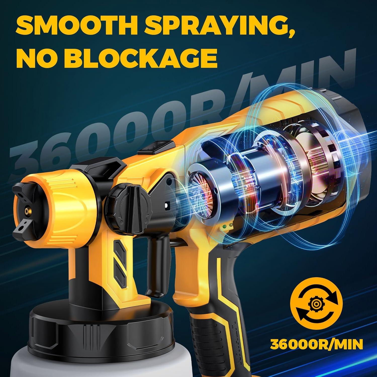 Pulverizador de pintura inalámbrico DEJUNPIOOL 1000ml 2 baterías