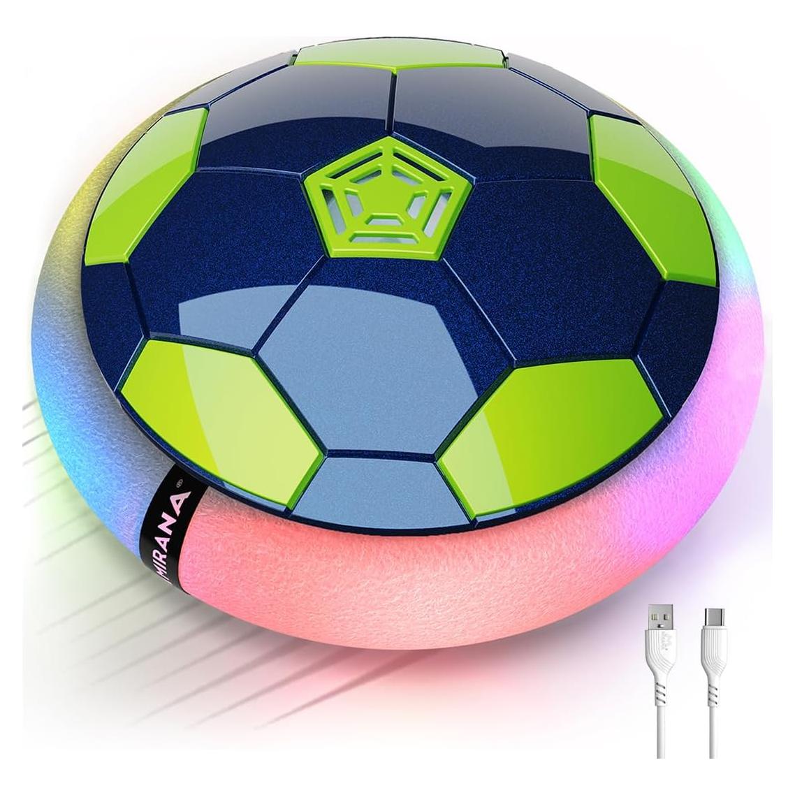 Pelota de Fútbol Flotante Mirana - Batería Recargable LED - Azul Verde
