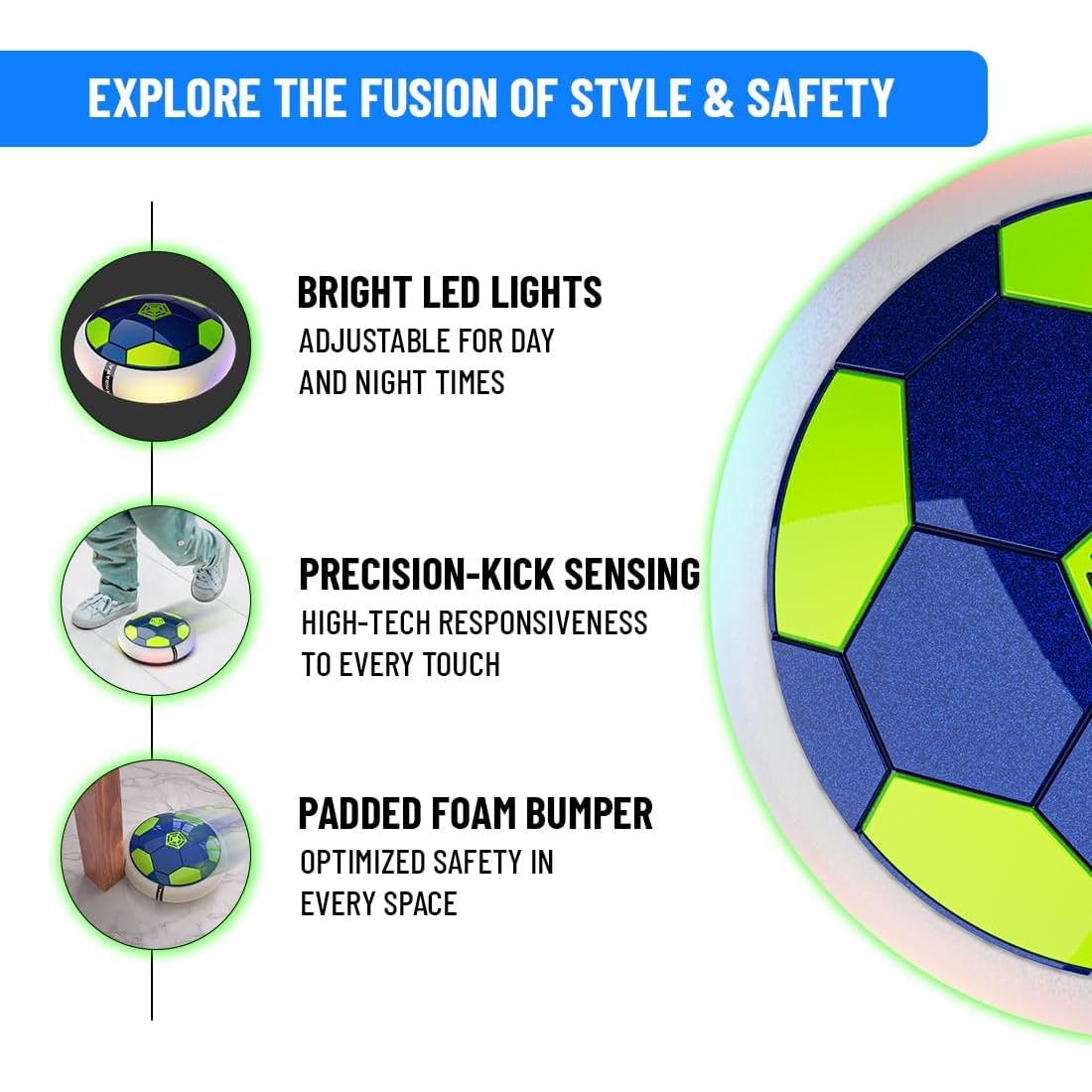 Pelota de Fútbol Flotante Mirana - Batería Recargable LED - Azul Verde