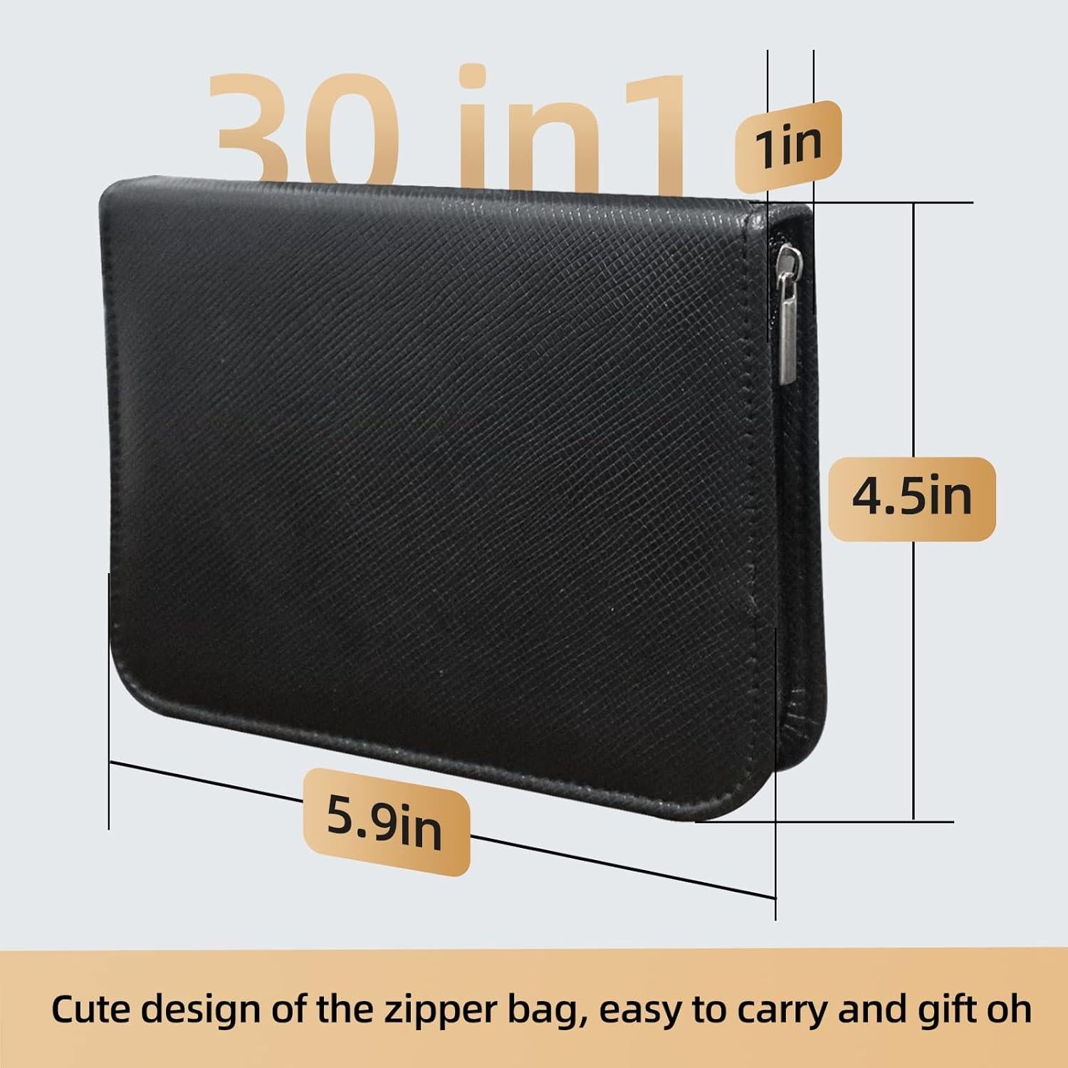 Juego de Manicura 30 en 1 RedFlow con Estuche de Cuero Rosa