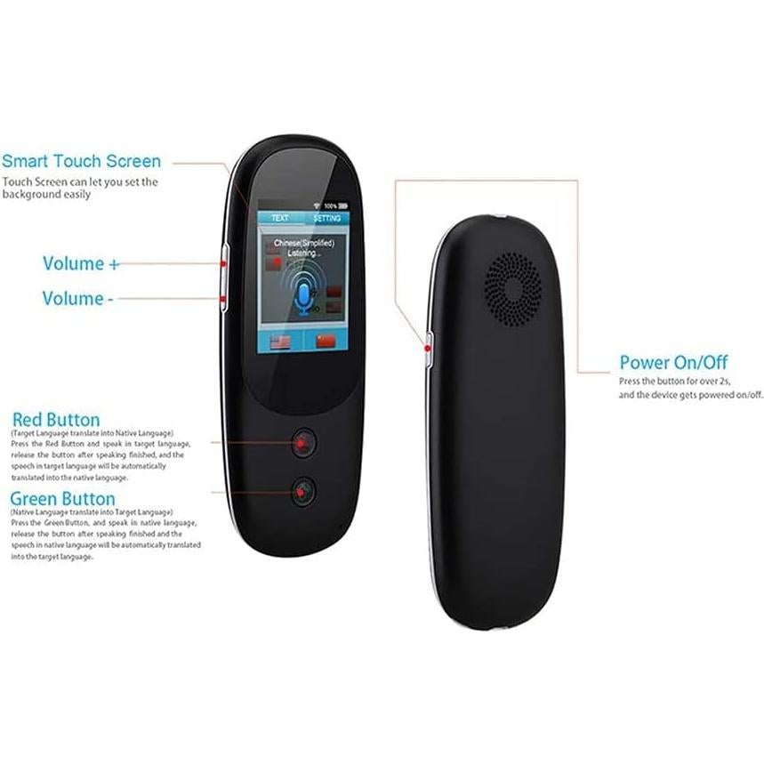 Language Translator Device Real Time, Smart Language Translator Device, Smart Language Voice 2.4 Inch Touch Screen 41 Languages WiFi P Electronic Translators Learning Traveling Shopping