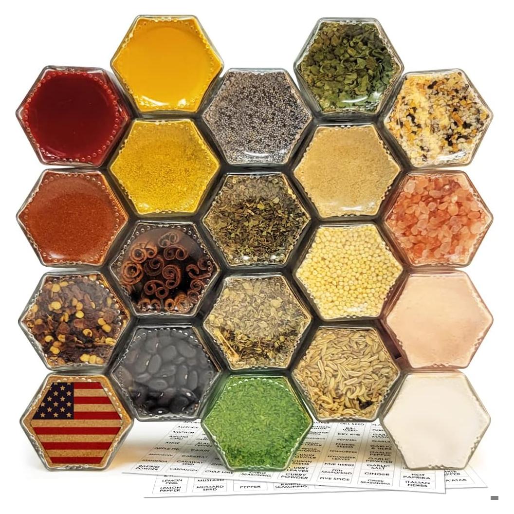 Juego de 20 Tarros Magnéticos de Especias Cross Homes 59ml