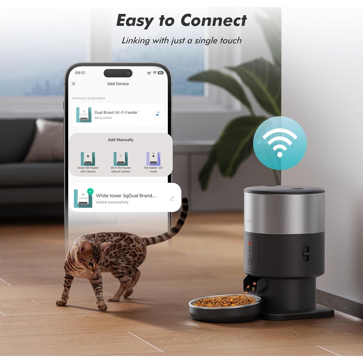 Dispensador Automático de Comida para Gatos Yuposl 3L WiFi