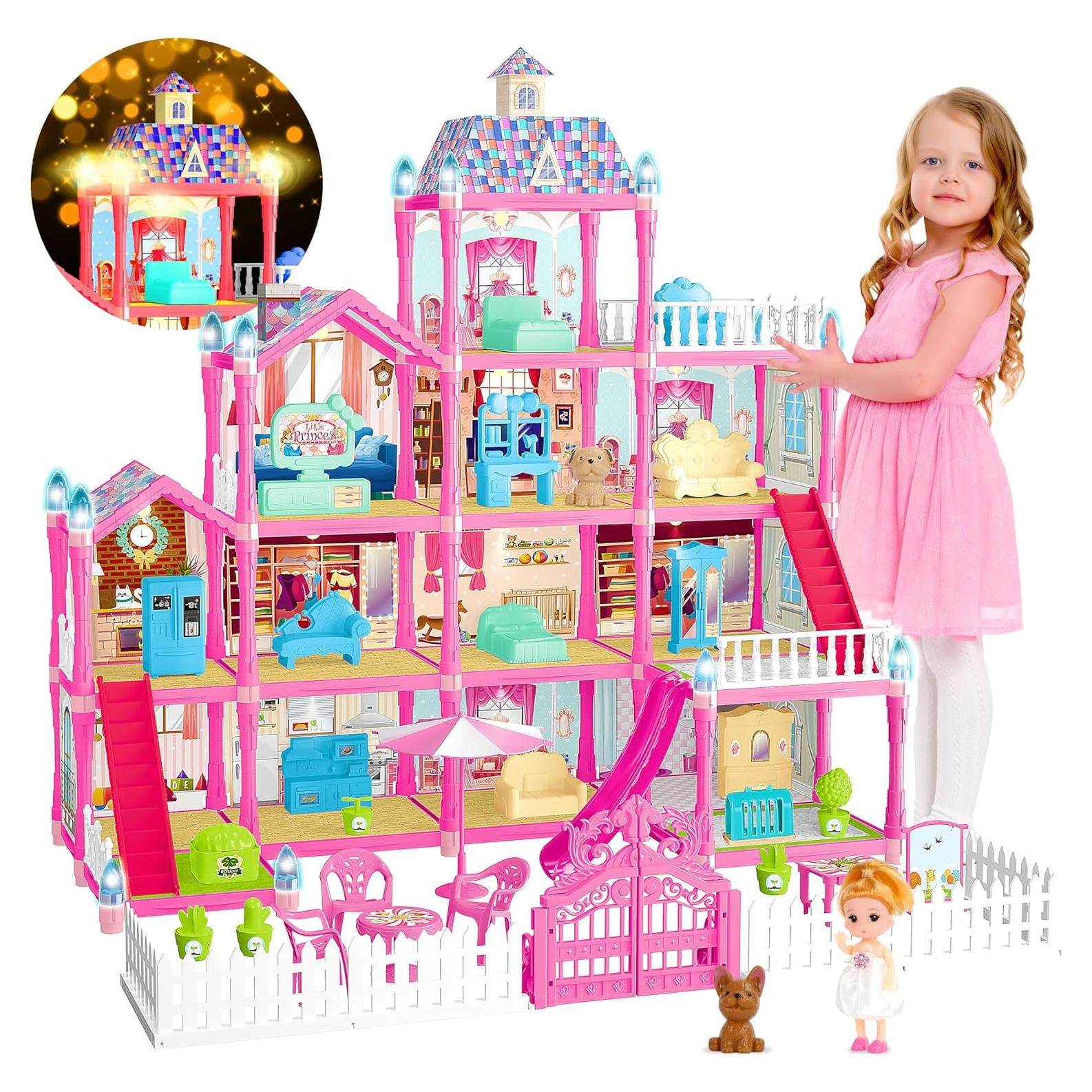 Casa de Muñecas OCTERIC 13 Habitaciones con LED 60.96x49.53 cm