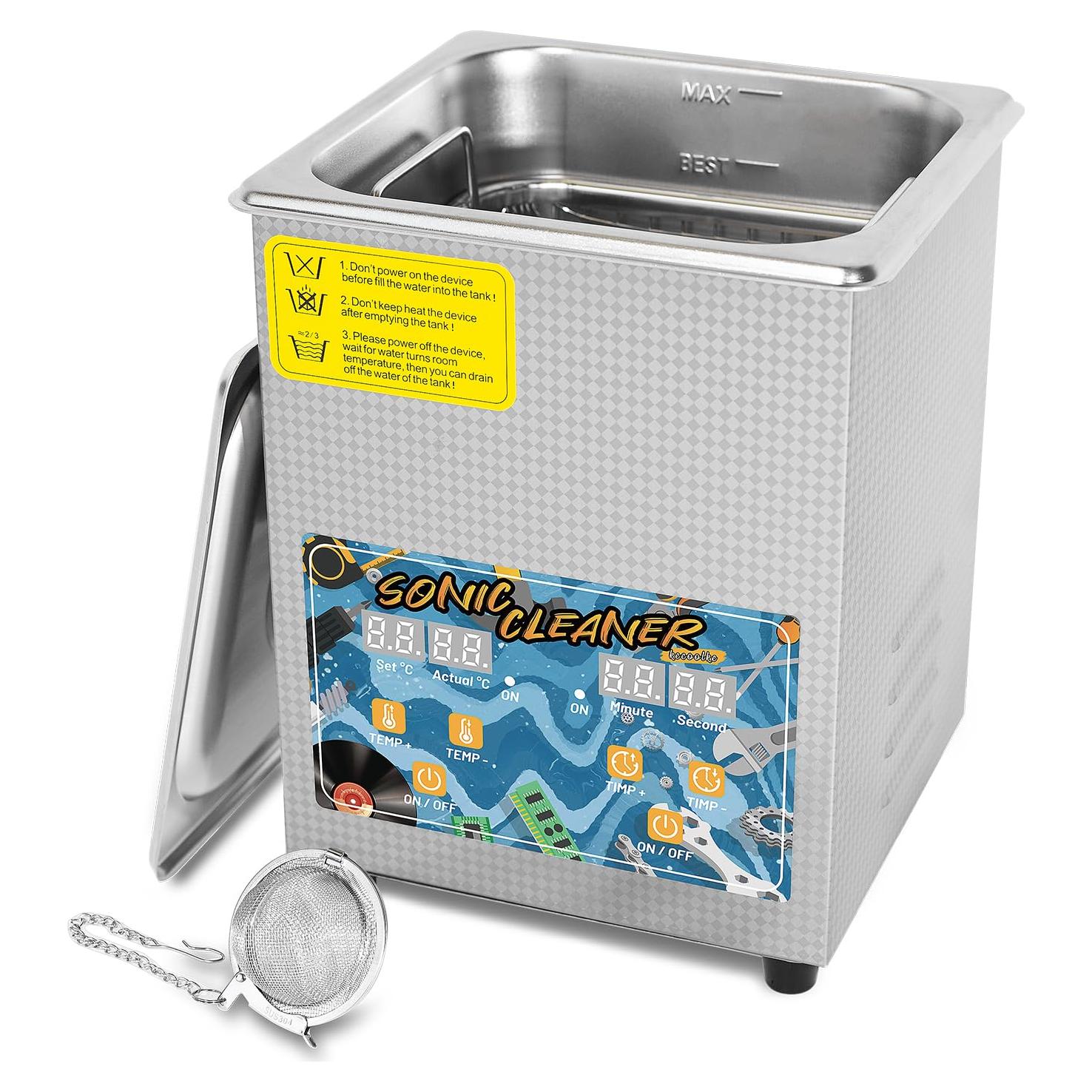 Limpiador Sónico KECOOLKE 2L Acero Inoxidable 60W Calefacción