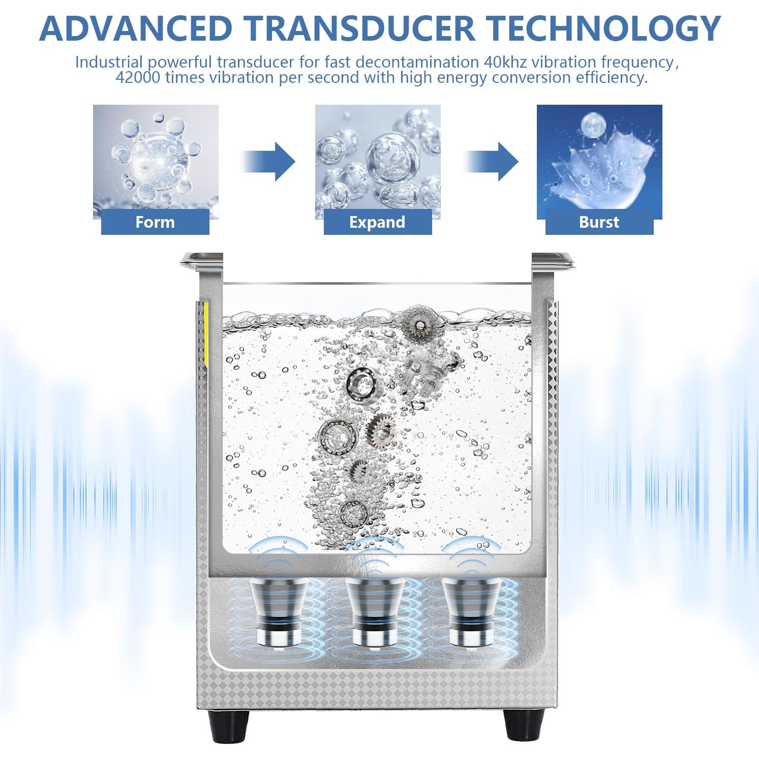 Limpiador Sónico KECOOLKE 2L Acero Inoxidable 60W Calefacción