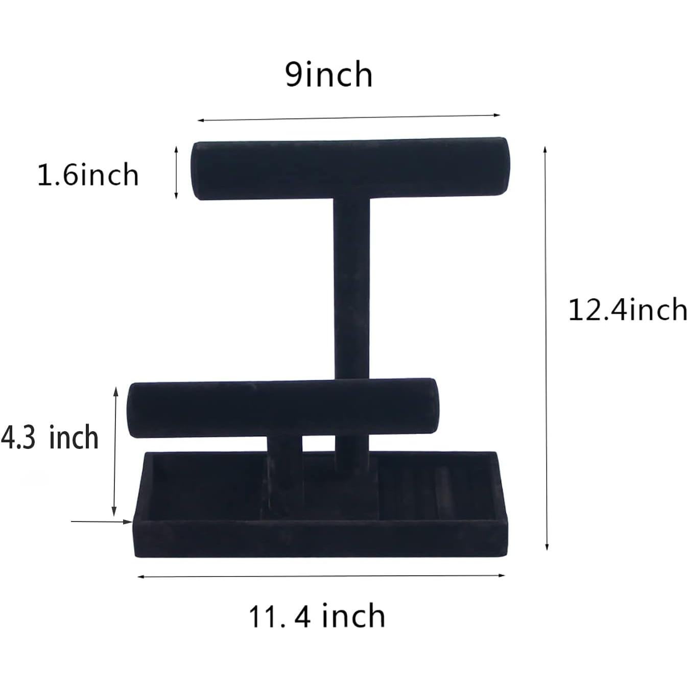 Soporte de Joyería ByKen Terciopelo Negro 2 Niveles
