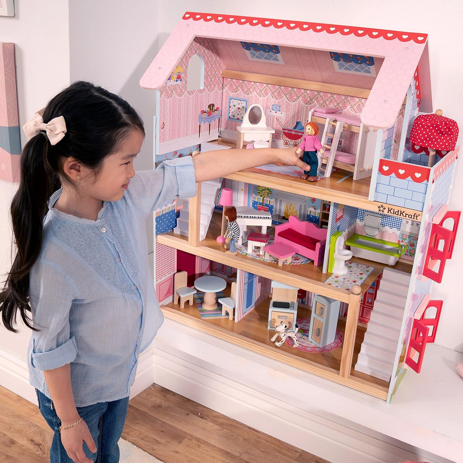 Casa de Muñecas KidKraft Chelsea de Madera con 16 Accesorios