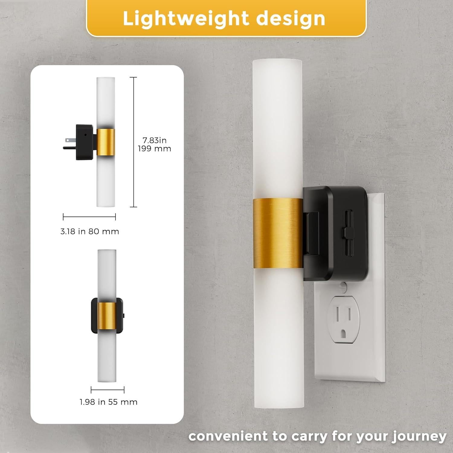 Luz Nocturna LED L LOHAS 2 Paquete 3000K Ajustable 180°