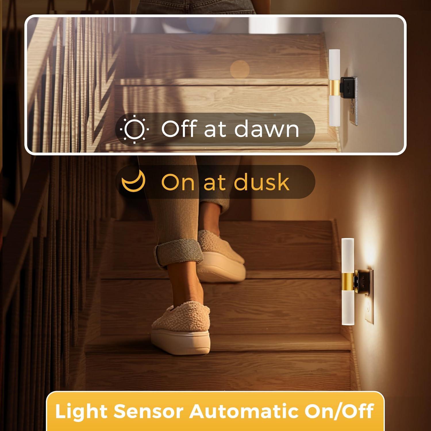 Luz Nocturna LED L LOHAS 2 Paquete 3000K Ajustable 180°