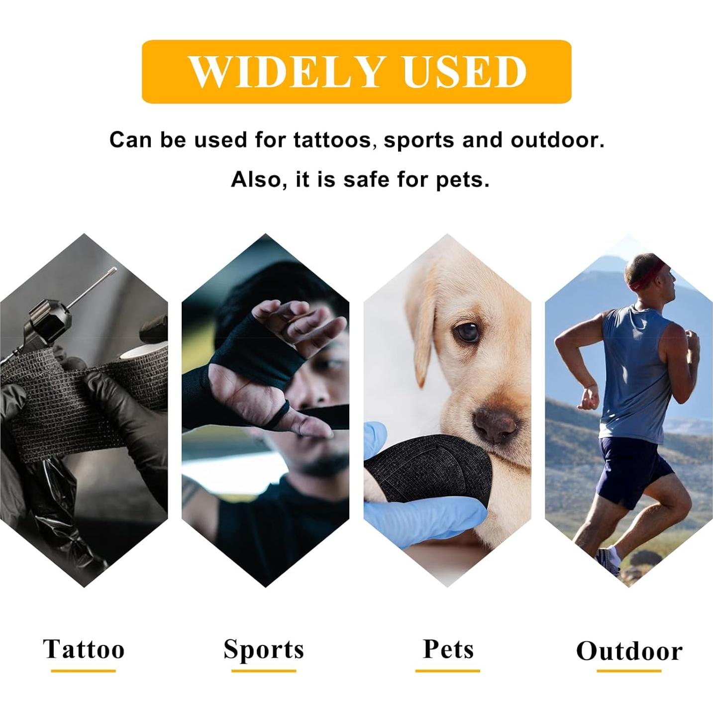 Cinta de Agarre para Tatuajes Ruicoo 4pcs Autoadhesiva 5 cm x 4.57 m