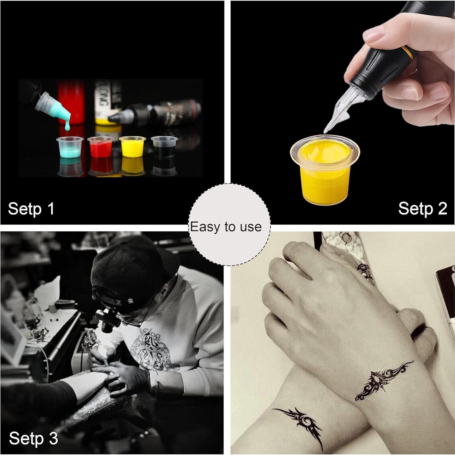 500 Capsulas de Tinta para Tatuajes Yuronam - Plástico Pequeño