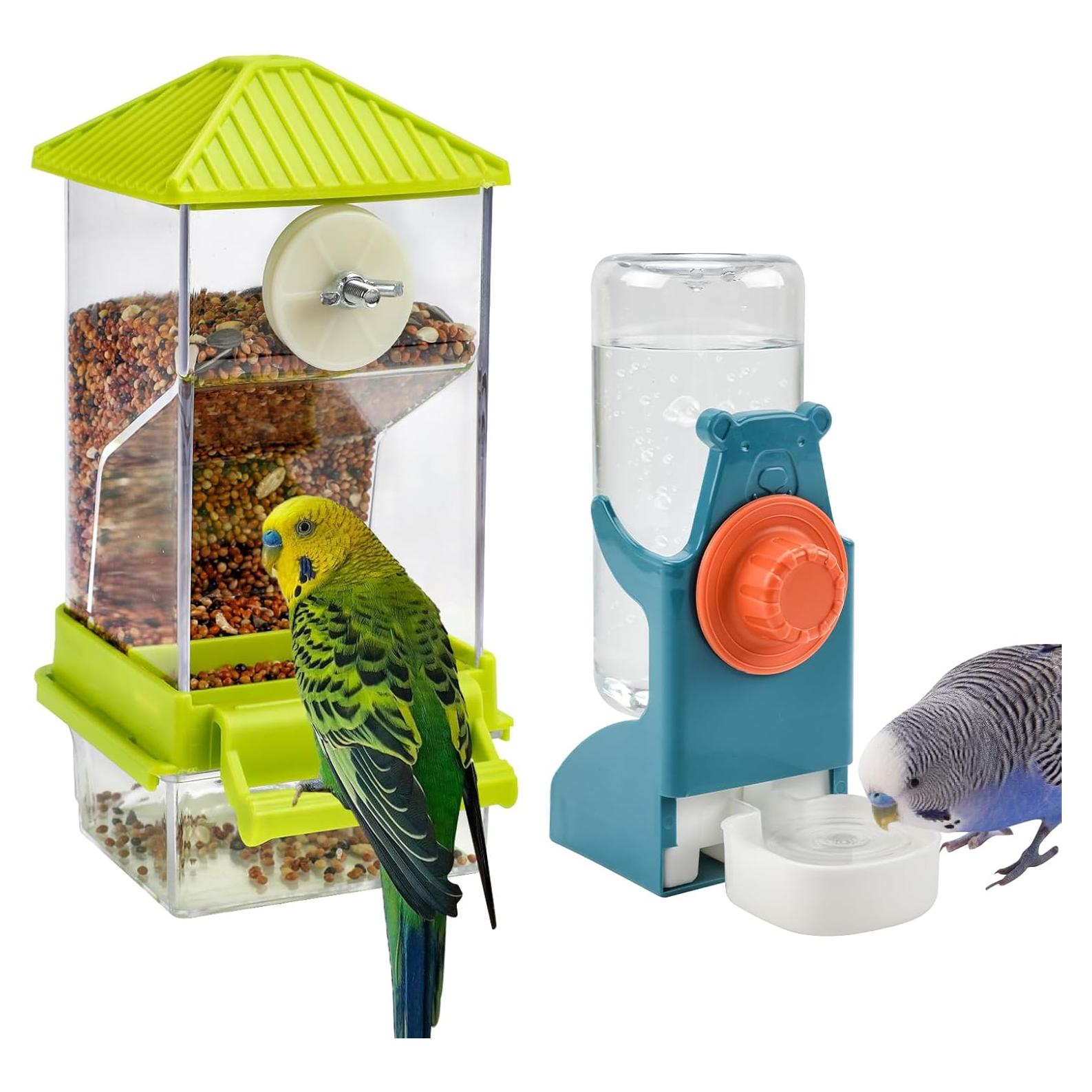 Alimentador Automático de Aves Rypet Verde + Bebedero 500g