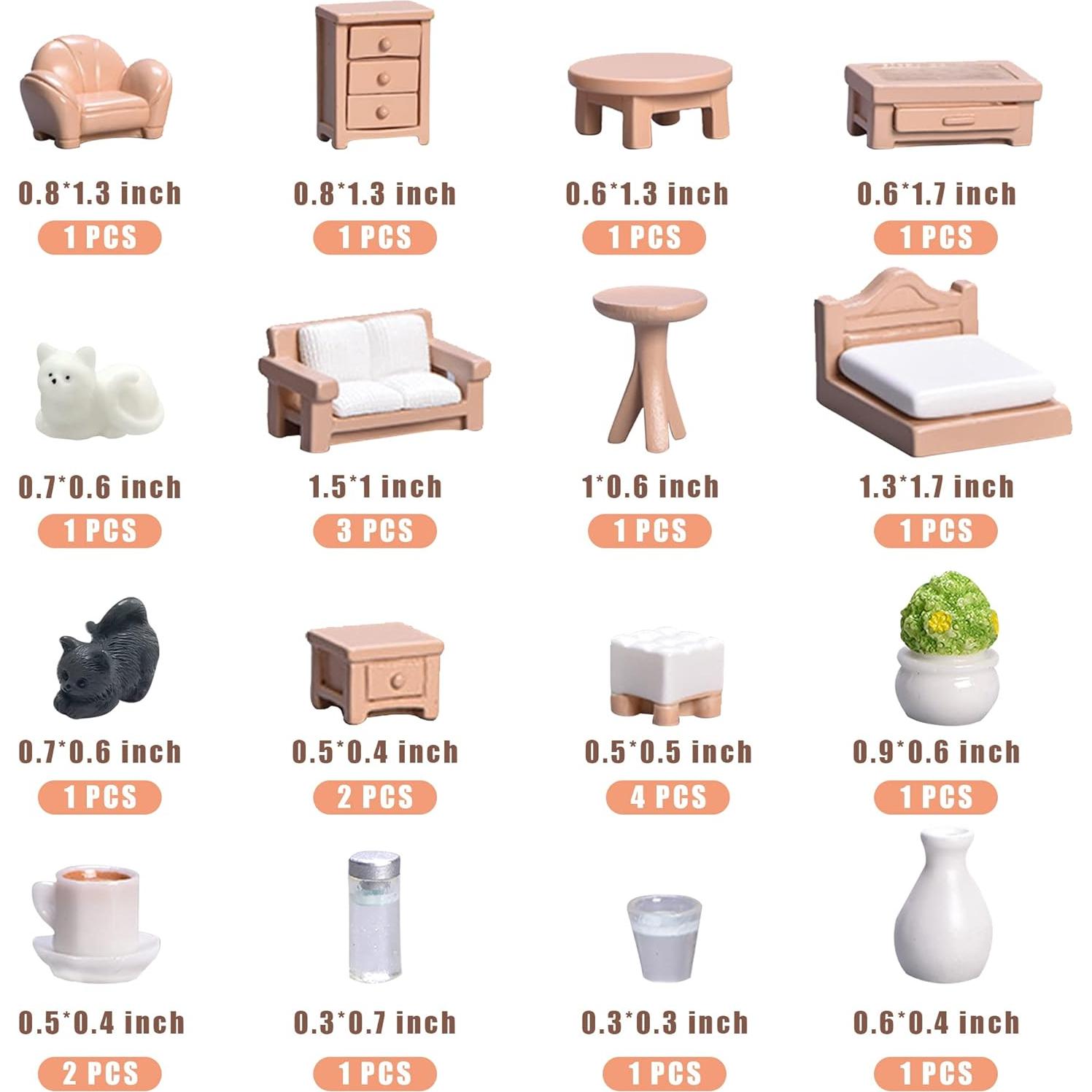 Juego de Muebles para Casa de Muñecas KAIX 23 Piezas