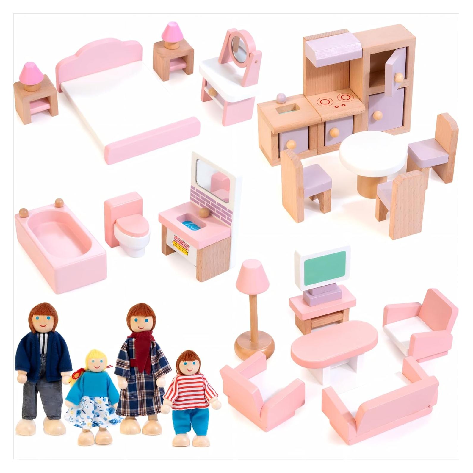 Juego de Muebles de Casa de Muñecas Kizfarm 26 Piezas