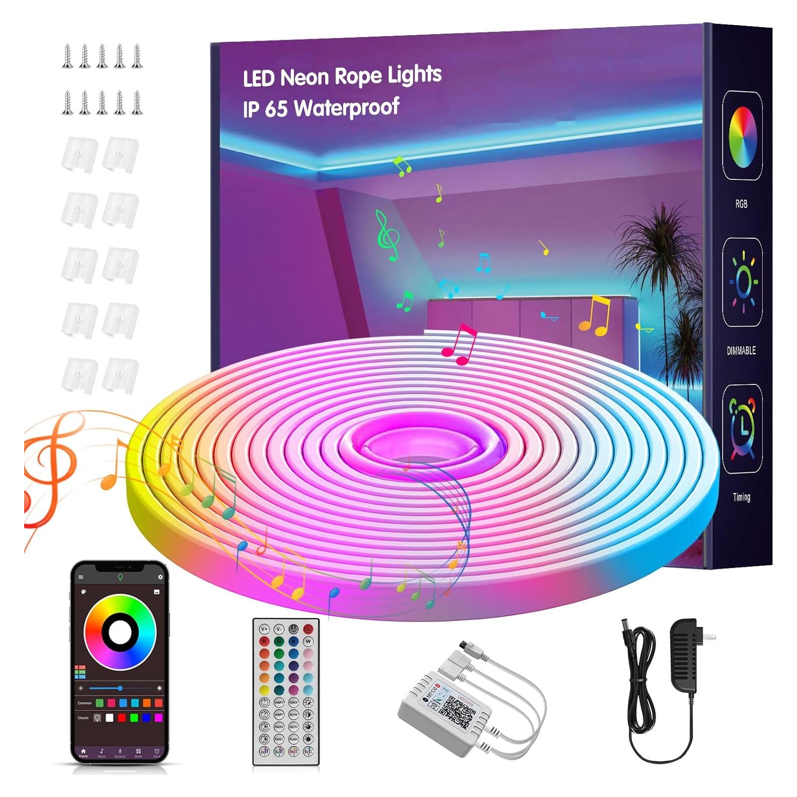 Tira de Luz LED Neón NBBUFF 5m RGB Control Remoto y App