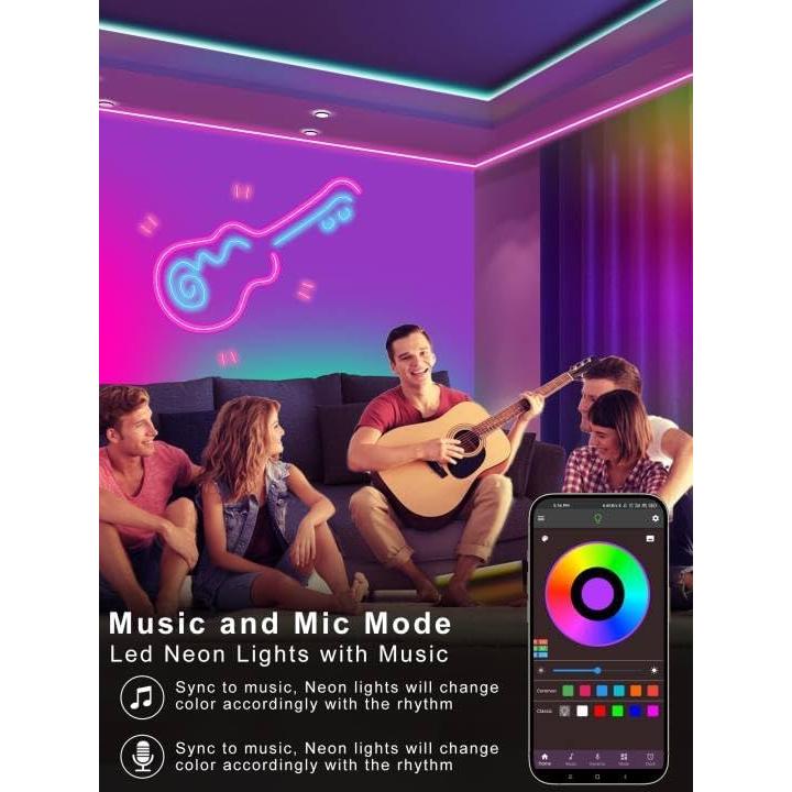 Tira de Luz LED Neón NBBUFF 5m RGB Control Remoto y App