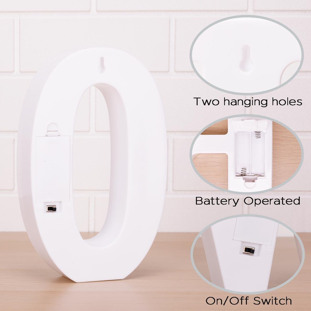 Números LED Iluminados DyingSwan 0 para Decoración de Fiestas