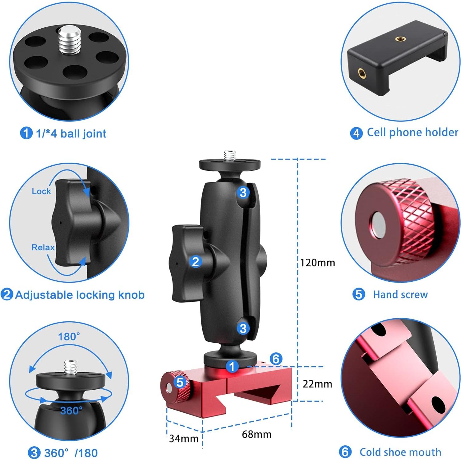 Soporte de Cerca Ajustable para Smartphone aoeyoo 360° Tenis