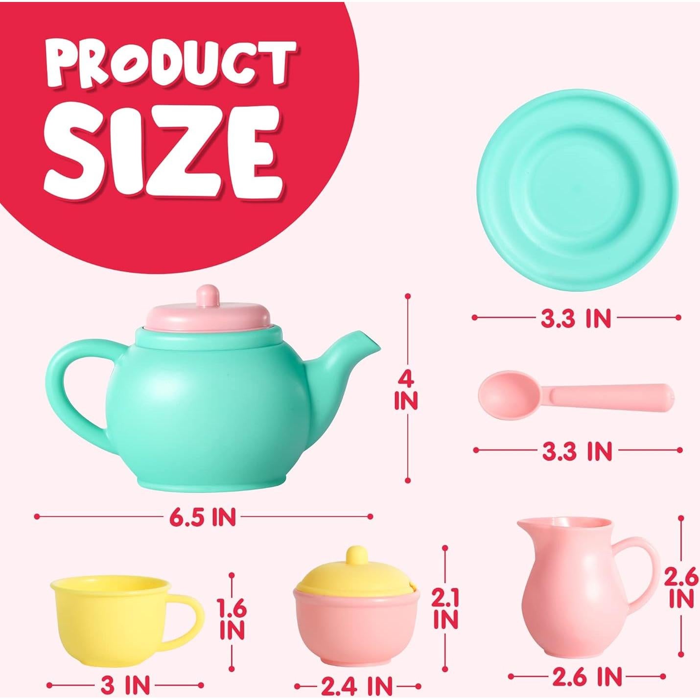 Juego de Té Infantil Joyin 18 Piezas Colorido BPA Free