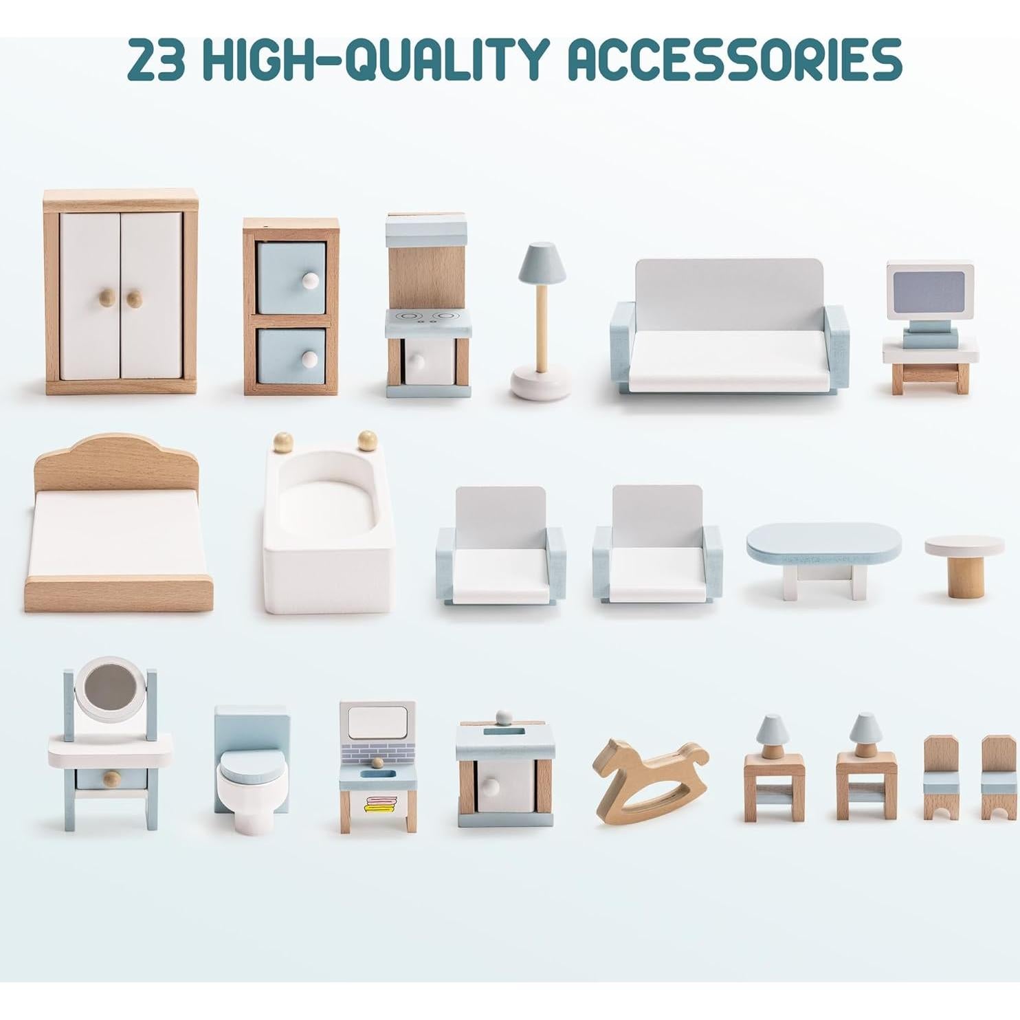 Juego de Muebles de Casa de Muñecas ROBOTIME 23 Piezas