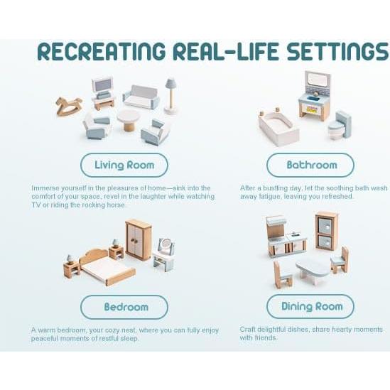 Juego de Muebles de Casa de Muñecas ROBOTIME 23 Piezas