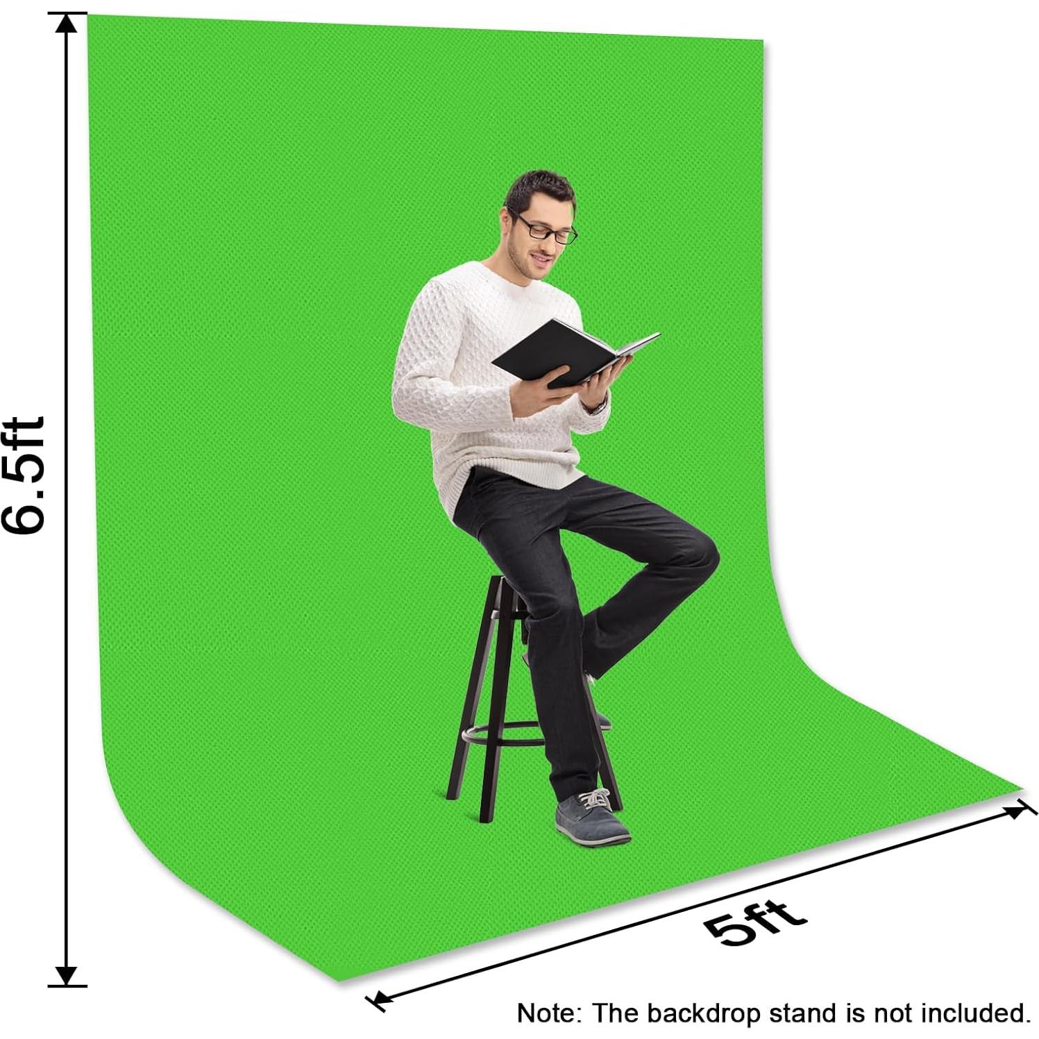 Pantalla de Fondo Verde EMART 1.52x1.98m con Abrazaderas