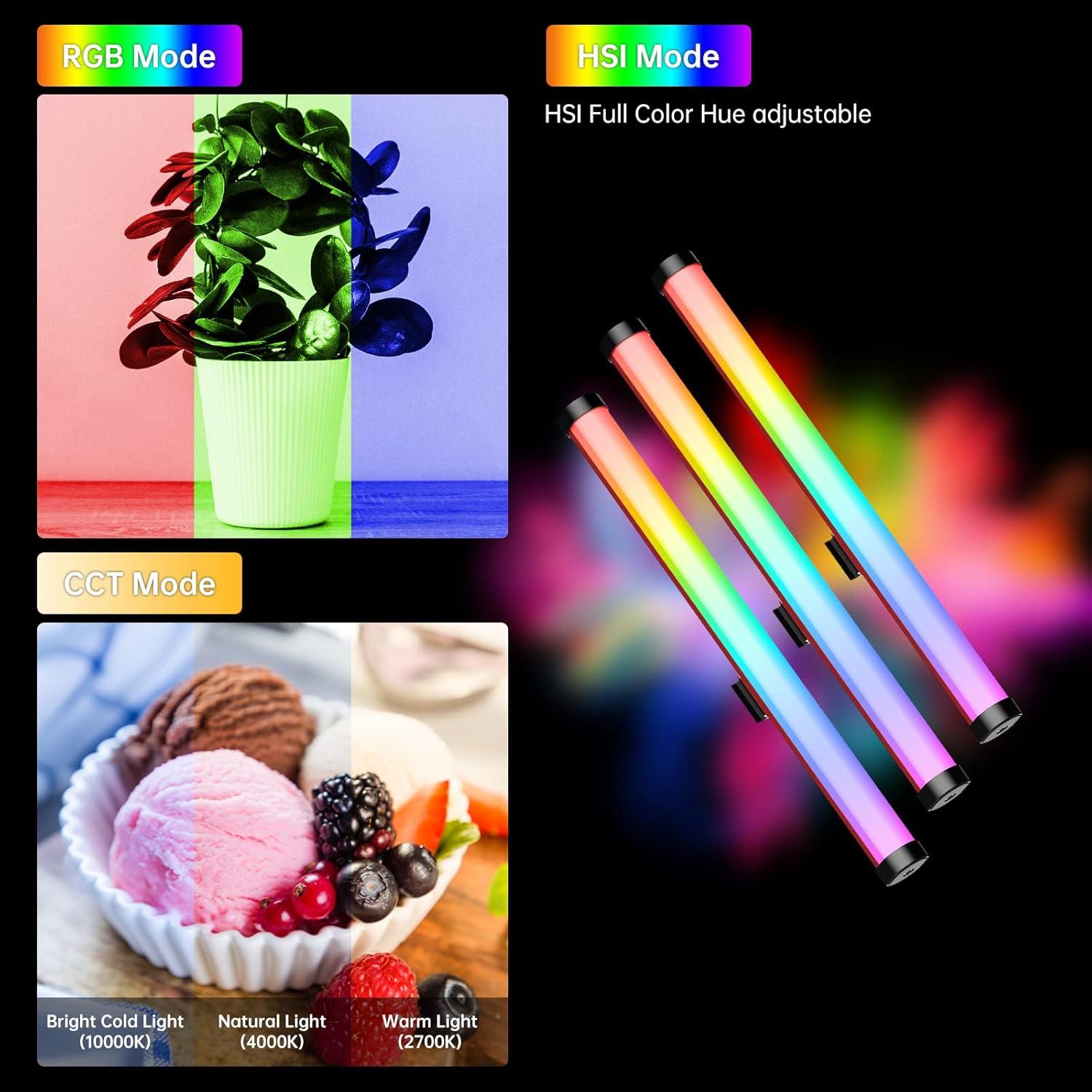 Luz de Varita Portátil GVM BD25R LED RGB 25W 61cm