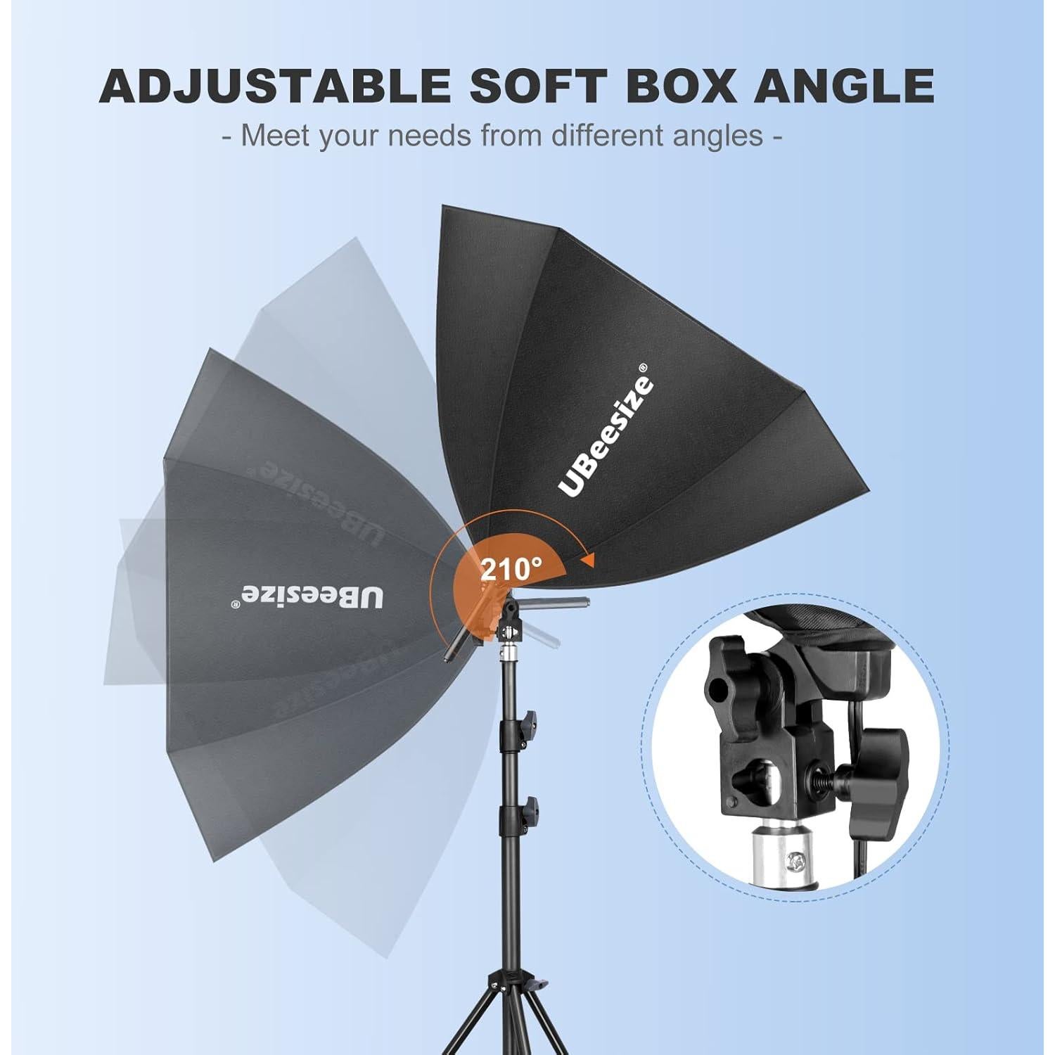 Kit de Iluminación Softbox UBeesize 30x30 cm con 2 Bombillas 40W