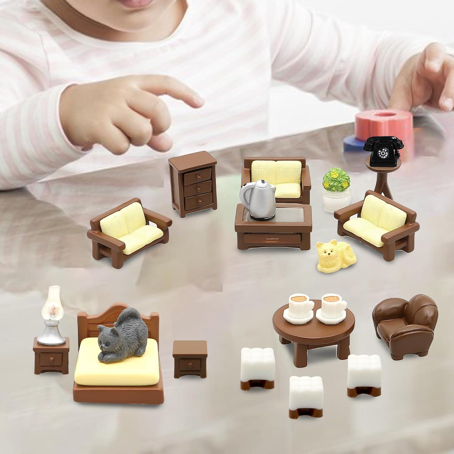 Kit de Muebles para Casa de Muñecas MOMOONNON 23 Piezas