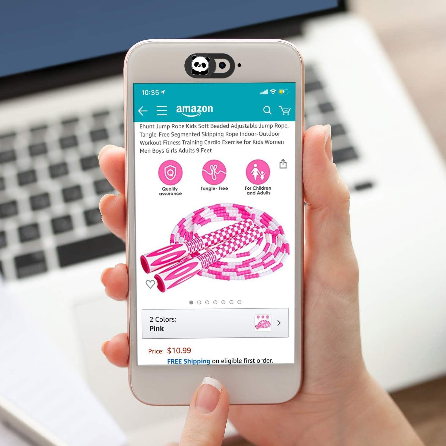 Cubierta deslizante para cámara de laptop HKDGYHON Panda Negra