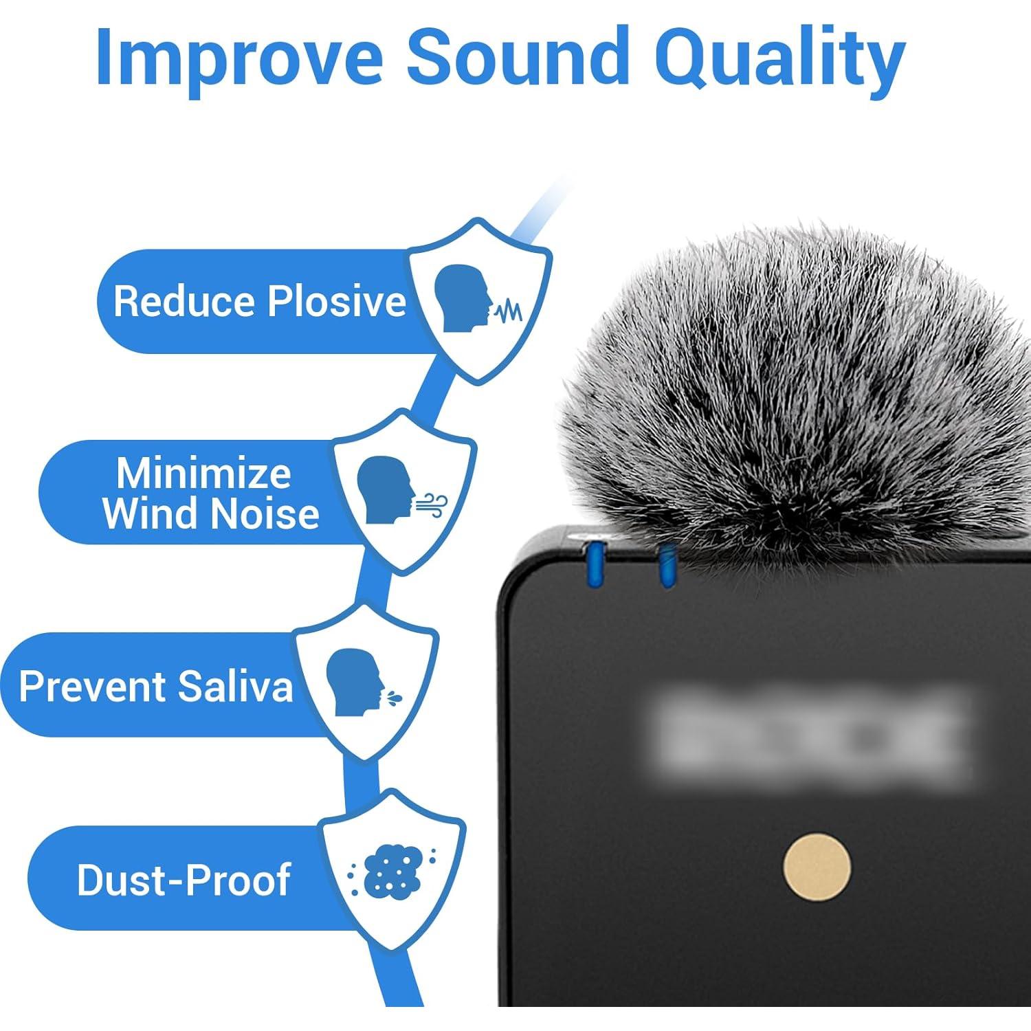 Paraviento Cubilux para Rode Wireless Go - 4 Muff de Piel de Gato