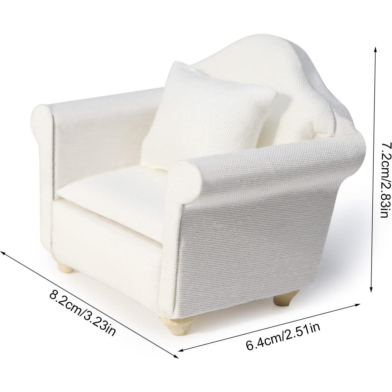 Sofá Miniatura Cutemini 1:12 Blanco con Cojín